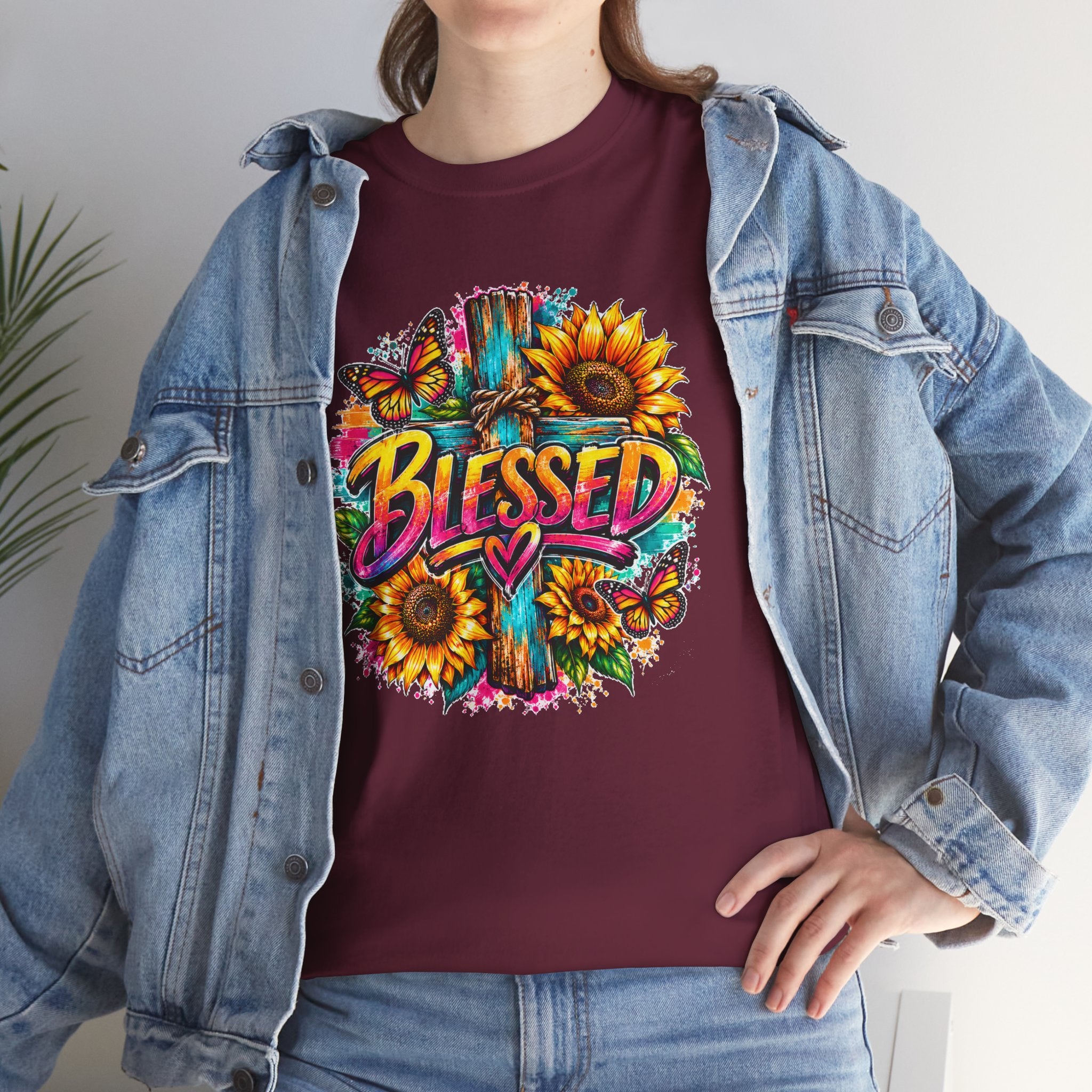 Blessed Christian T-Shirt, Faith Hope Love Tee, Jesus Cross Shirt, Religious Graphic Tee, Christian Gift, Unisex Shirt
