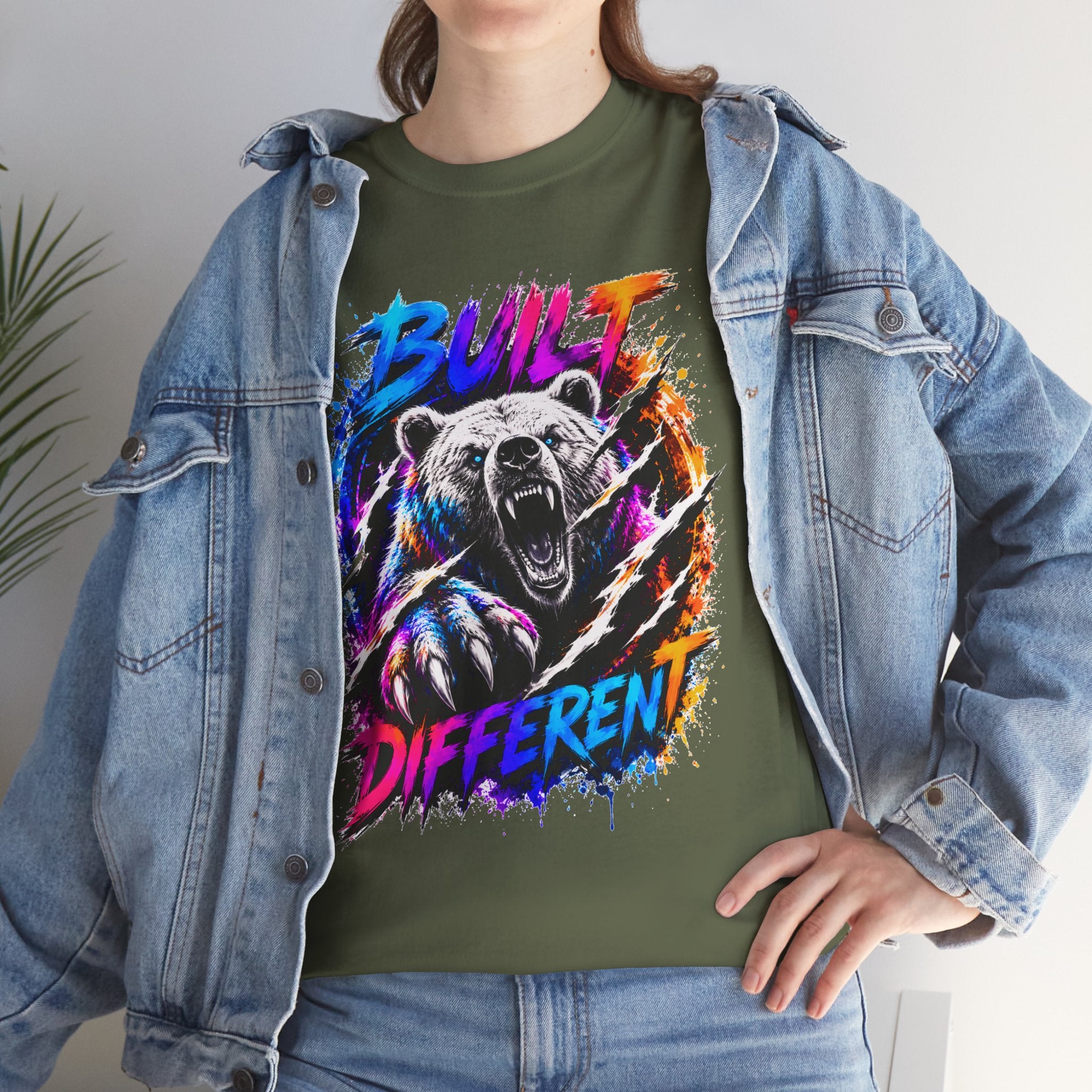Built Different Bear T-Shirt — Bold Retro Grunge Graphic Tee