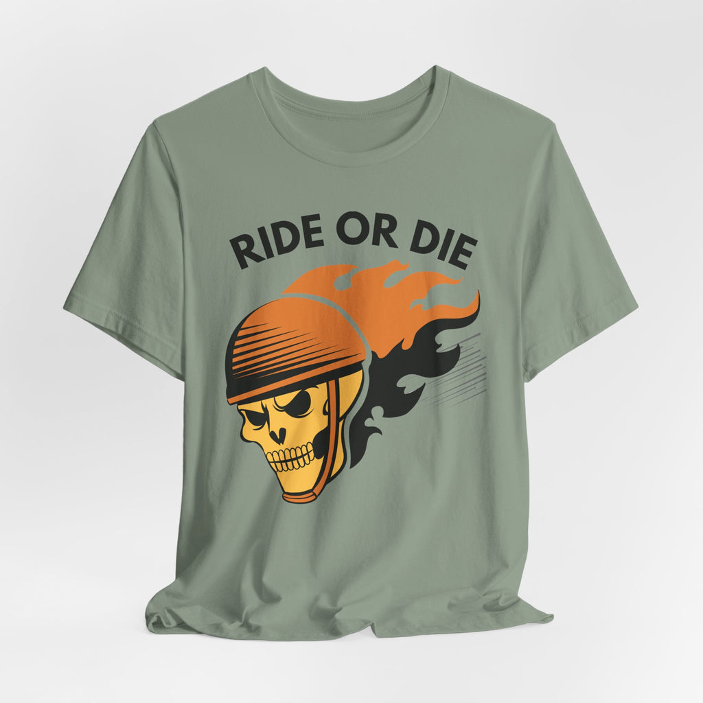 Ride or Die Skull Helmet T-Shirt | Biker Graphic Tee for Men | Vintage Motorcycle Shirt