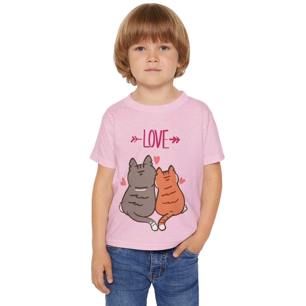 Cute Toddler Cat Shirt, Kids Valentine Shirt, Love Cats T-Shirt for Boys Girls, Matching Siblings Outfit, Kids Cute Animal Tee, Gift for Kids