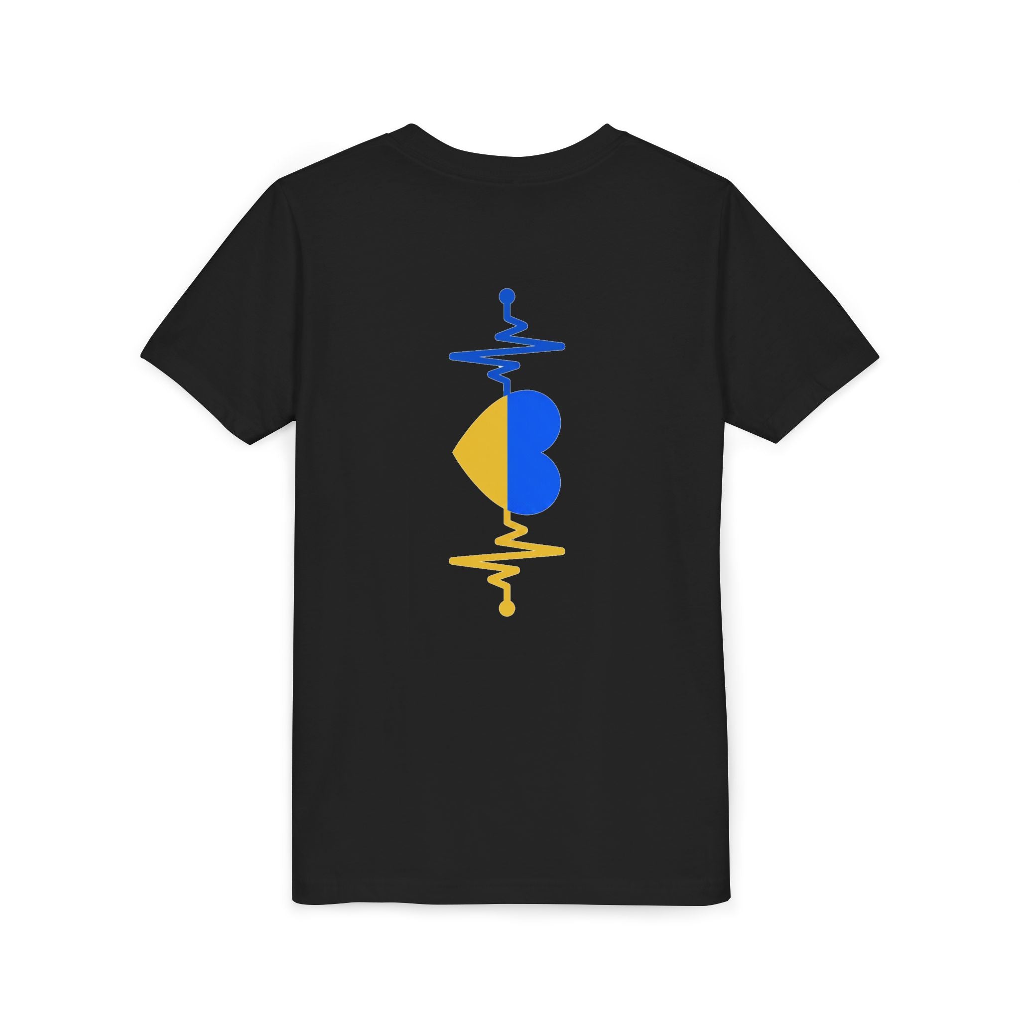 Love Ukraine Youth Tee — Blue & Yellow Heart Kids Shirt (Support Ukraine)
