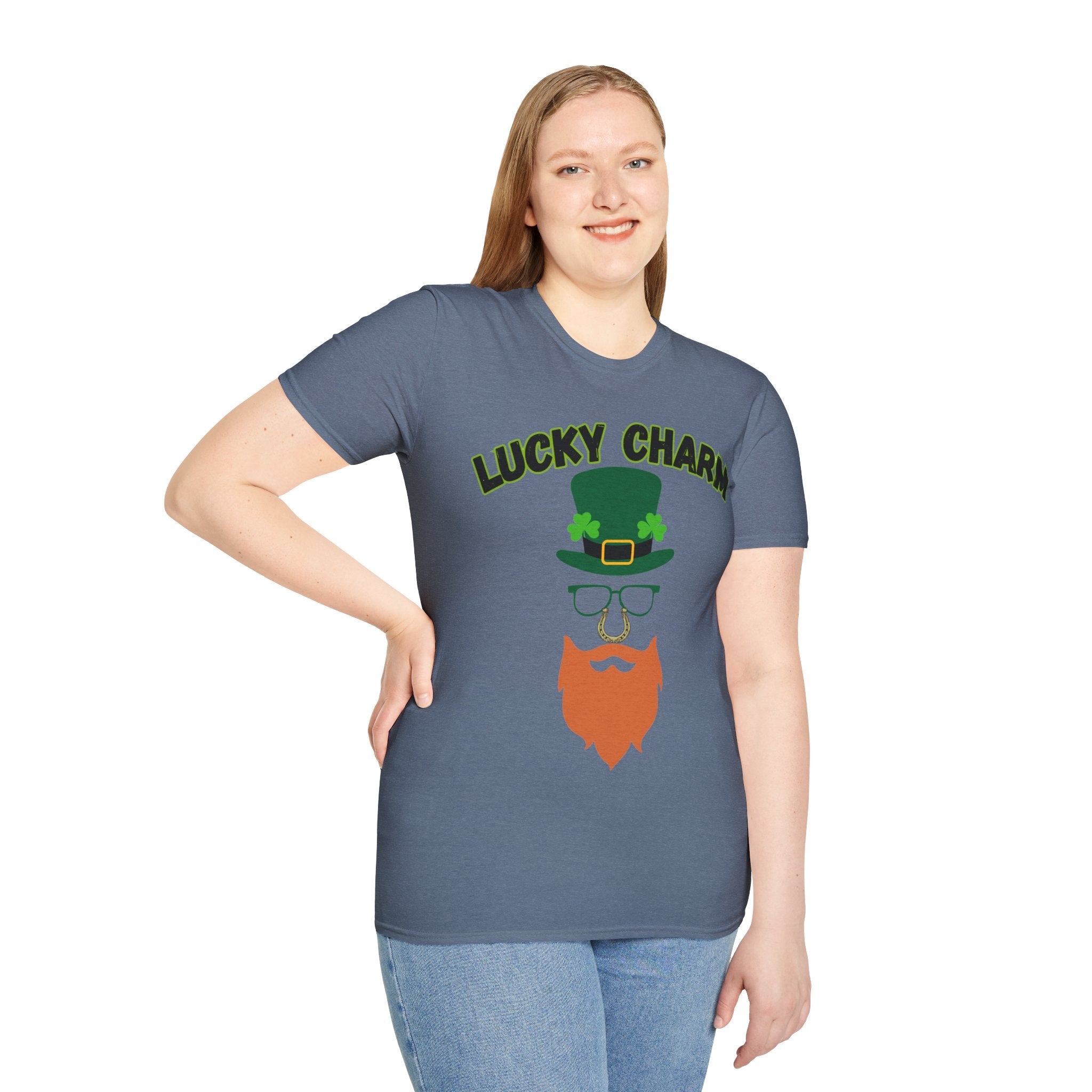 Lucky Charm St. Patrick’s Day T-Shirt — Leprechaun Hat & Beard Graphic