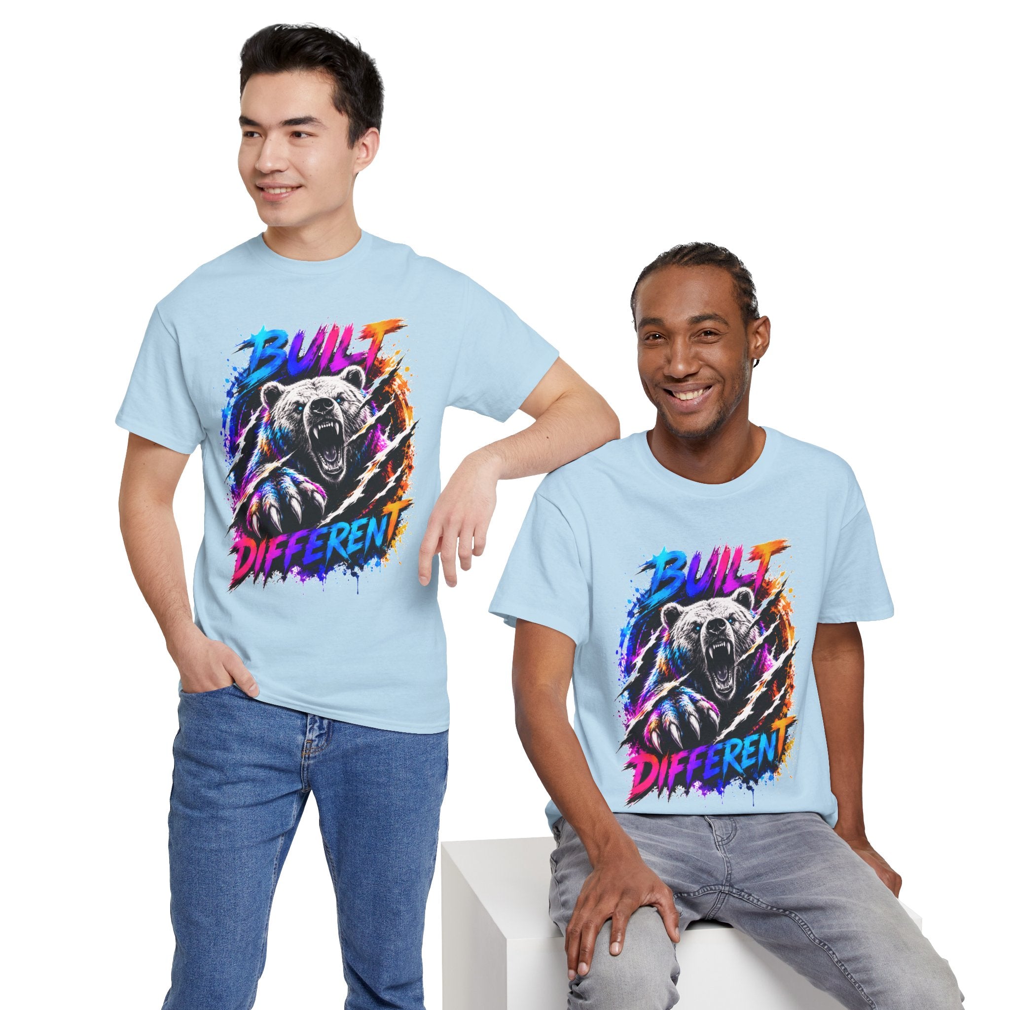Built Different Bear T-Shirt — Bold Retro Grunge Graphic Tee