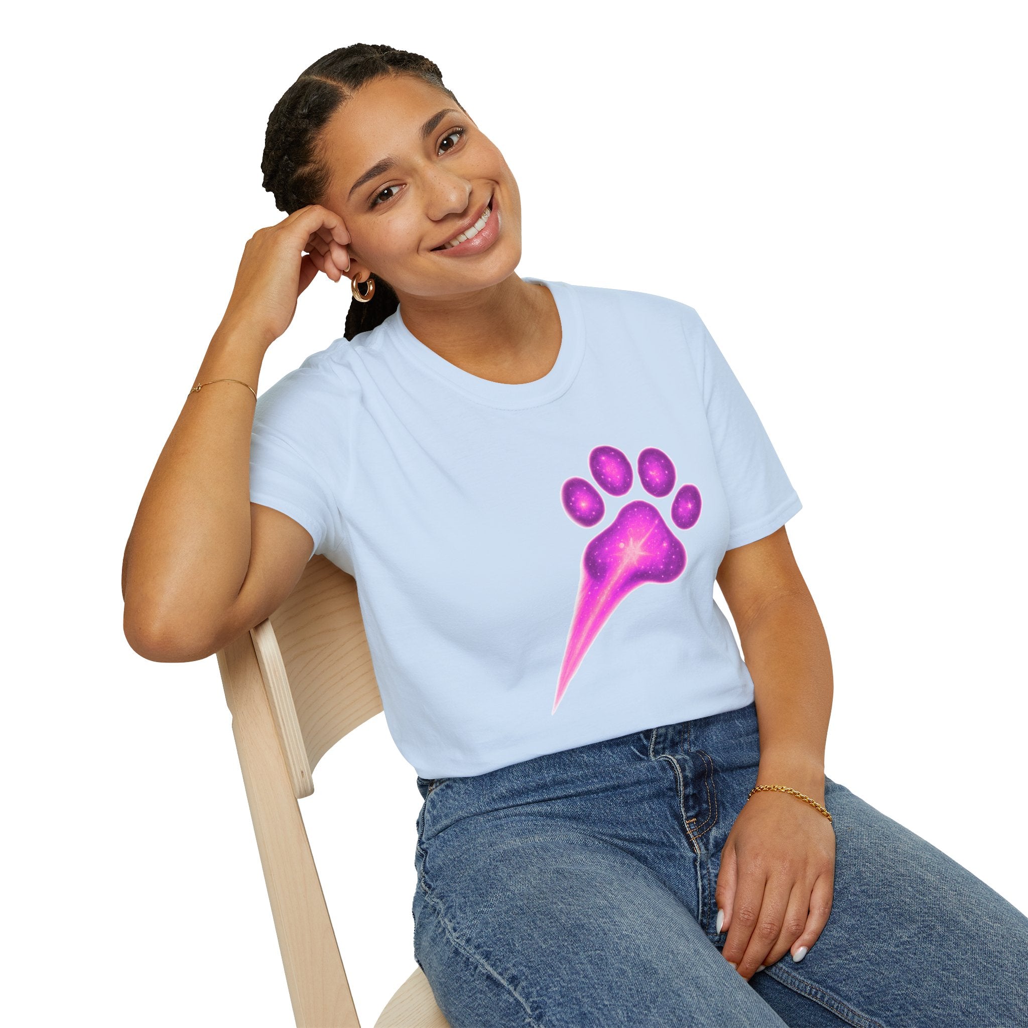 Pink Paw Print T-Shirt, Cute Dog Lover Tee, Aesthetic Animal Shirt, Gift for Pet Lovers