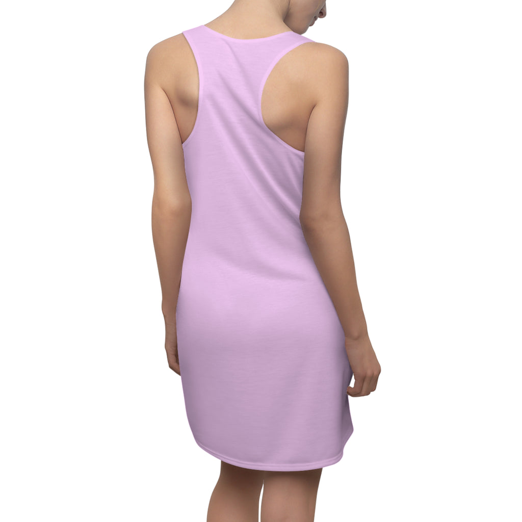 Floral Cascade Racerback Dress – Pastel Pink Wildflower Print