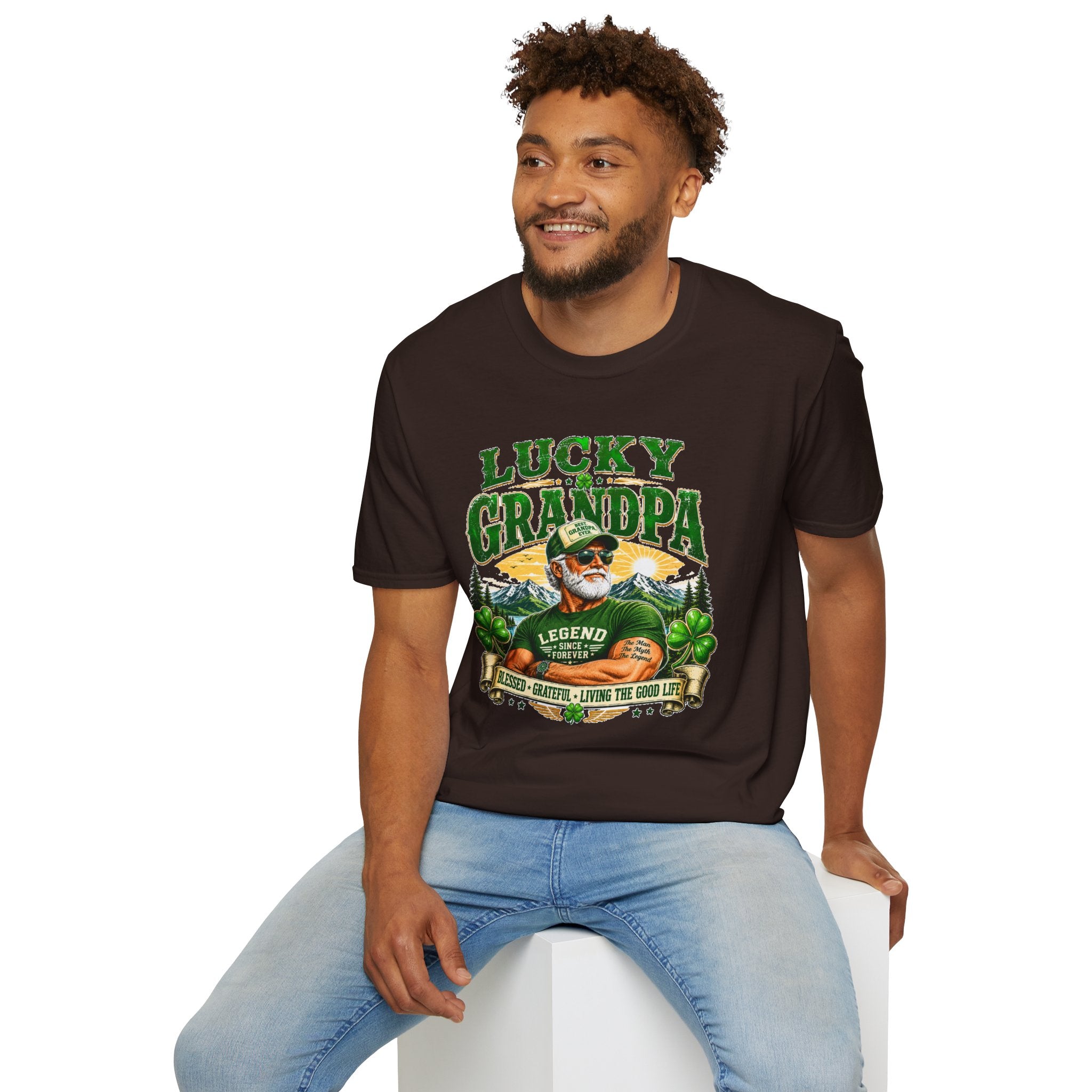 Lucky Grandpa T-Shirt | Funny Grandpa Gift | Vintage Lucky Grandfather Shirt | St. Patrick's Day Tee | Gift for Grandpa | Lucky Irish Tee