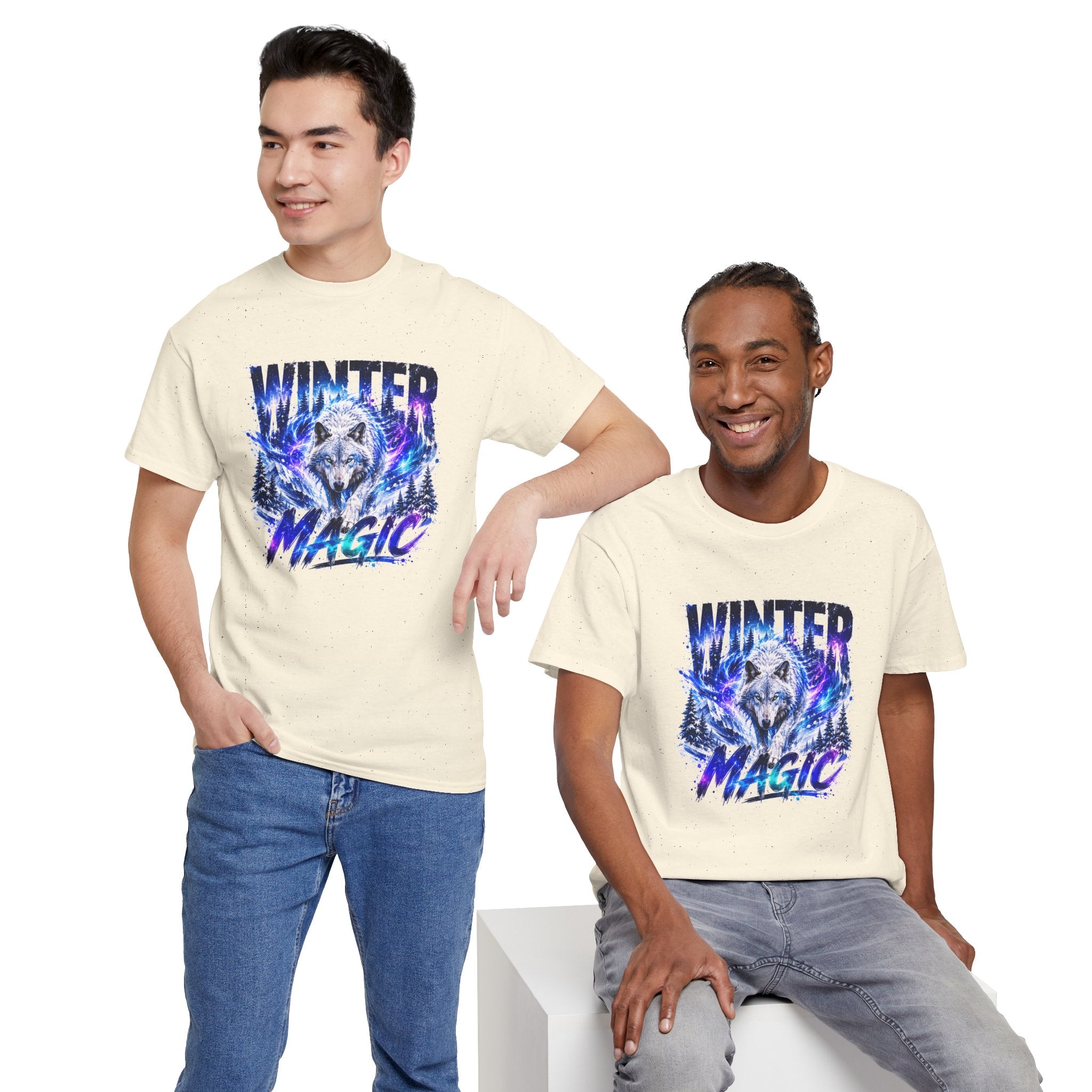 Wolf T Shirt, Winter Wolf Shirt, Wolf Lover Gift, Snowy Wolf Tee, Winter Magic Shirt, Wildlife Graphic Tee, Unisex Wolf Shirt