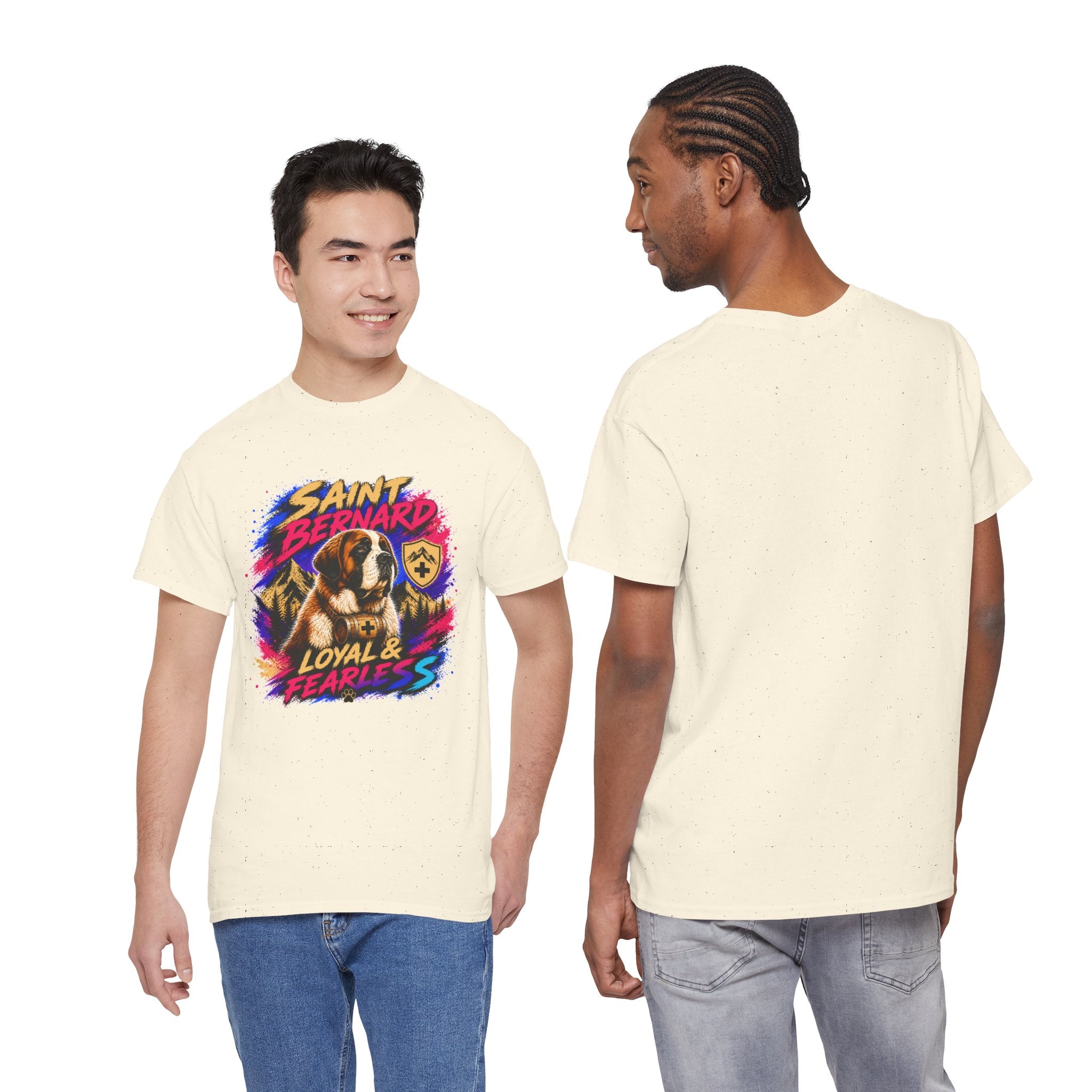 Saint Bernard Dog Shirt, Loyal & Fearless T-Shirt, Colorful Saint Bernard Tee, Dog Lover Gift, Unisex Graphic Tee