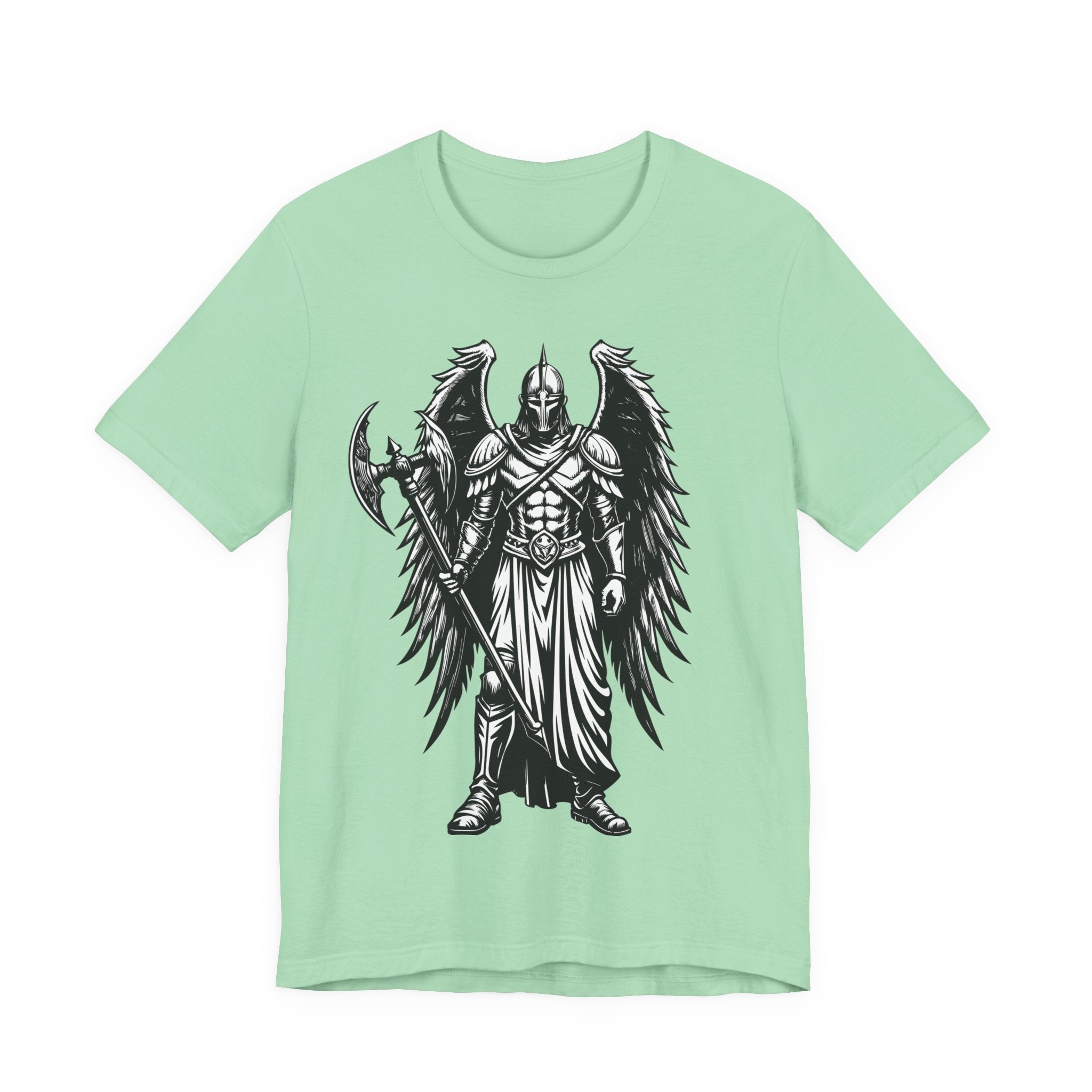 Angel of War Graphic Tee — Winged Knight Armor T-Shirt