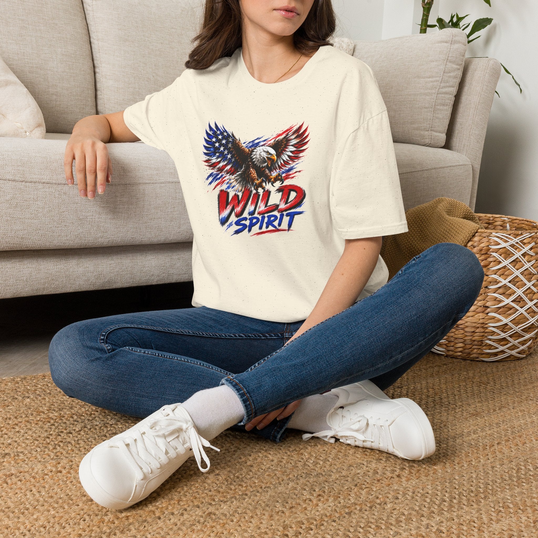 American Eagle T Shirt, Patriotic Eagle Shirt, Wild Spirit Tee, USA Flag Shirt, Fourth of July Shirt, Unisex Graphic Tee
