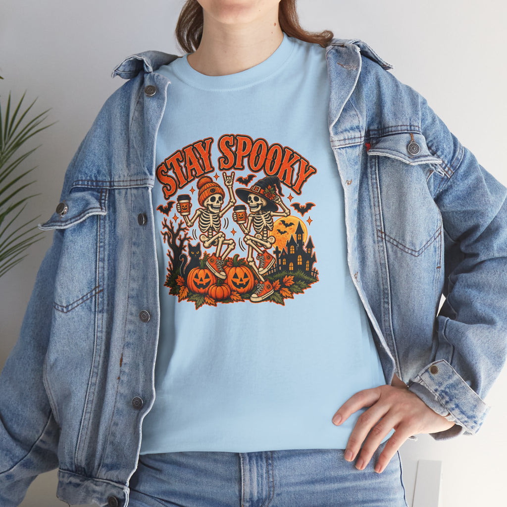 Stay Spooky Halloween Shirt | Dancing Skeleton Pumpkin Graphic Tee