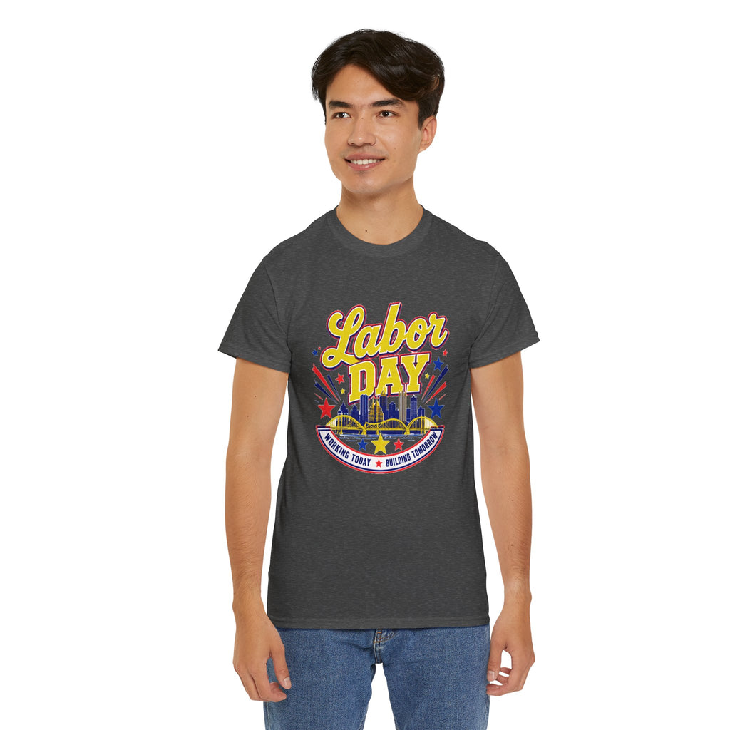 Labor Day Skyline T‑Shirt — Retro Stars & Stripes Celebration Tee