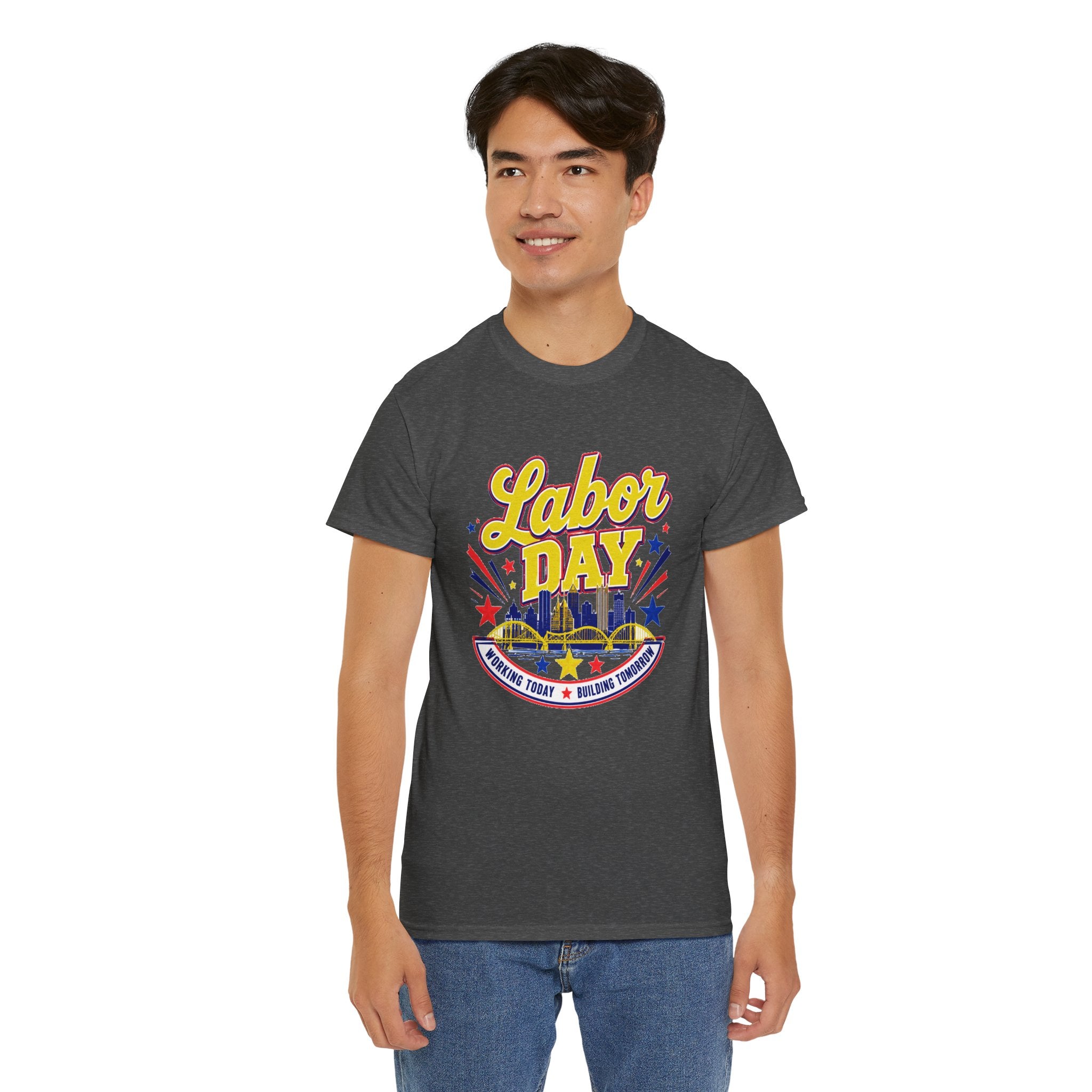 Labor Day Skyline T‑Shirt — Retro Stars & Stripes Celebration Tee