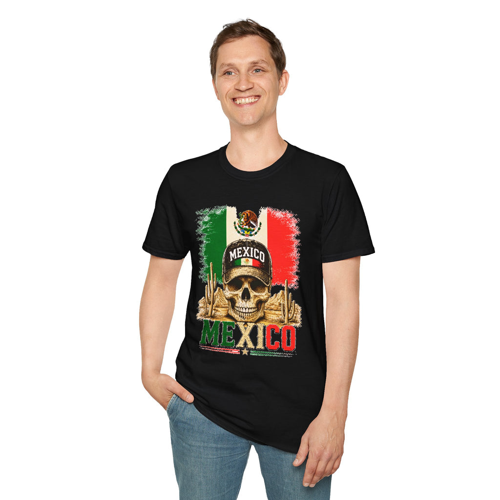 Mexico Flag Skull T-Shirt, Vintage Mexican Skull Shirt, Dia De Los Muertos Tee, Patriotic Mexico Graphic Tee, Gift for Men Women