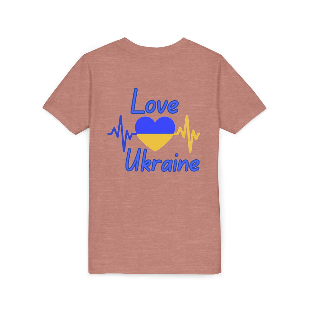Youth Tee — Love Ukraine Heartbeat Kids Shirt
