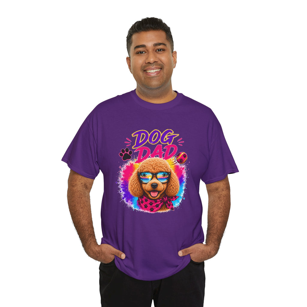Dog Dad Poodle T-Shirt | Funny Dog Dad Gift | Colorful Retro Poodle Shirt | Dog Lover Gift | Unisex Graphic Tee