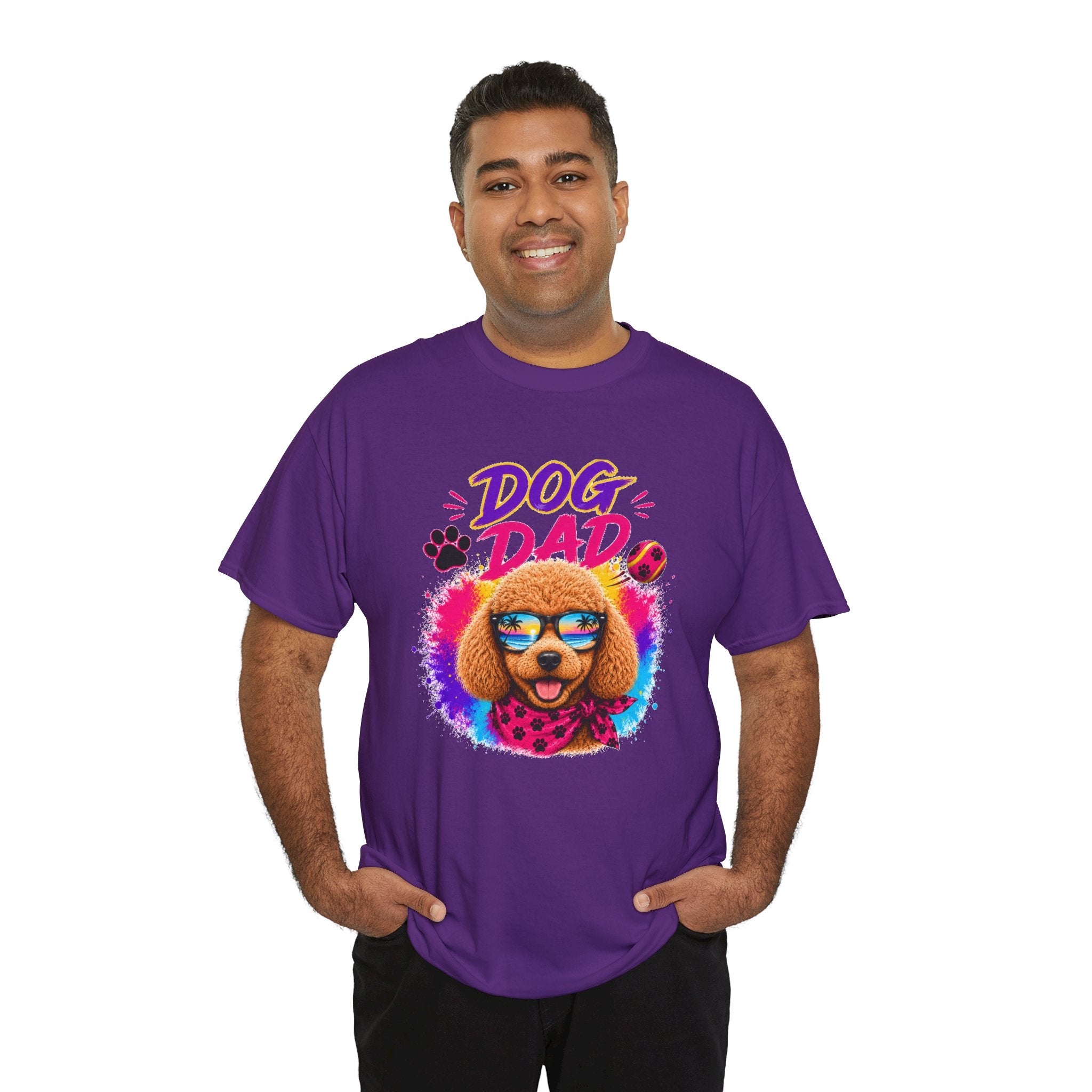 Dog Dad Poodle T-Shirt | Funny Dog Dad Gift | Colorful Retro Poodle Shirt | Dog Lover Gift | Unisex Graphic Tee