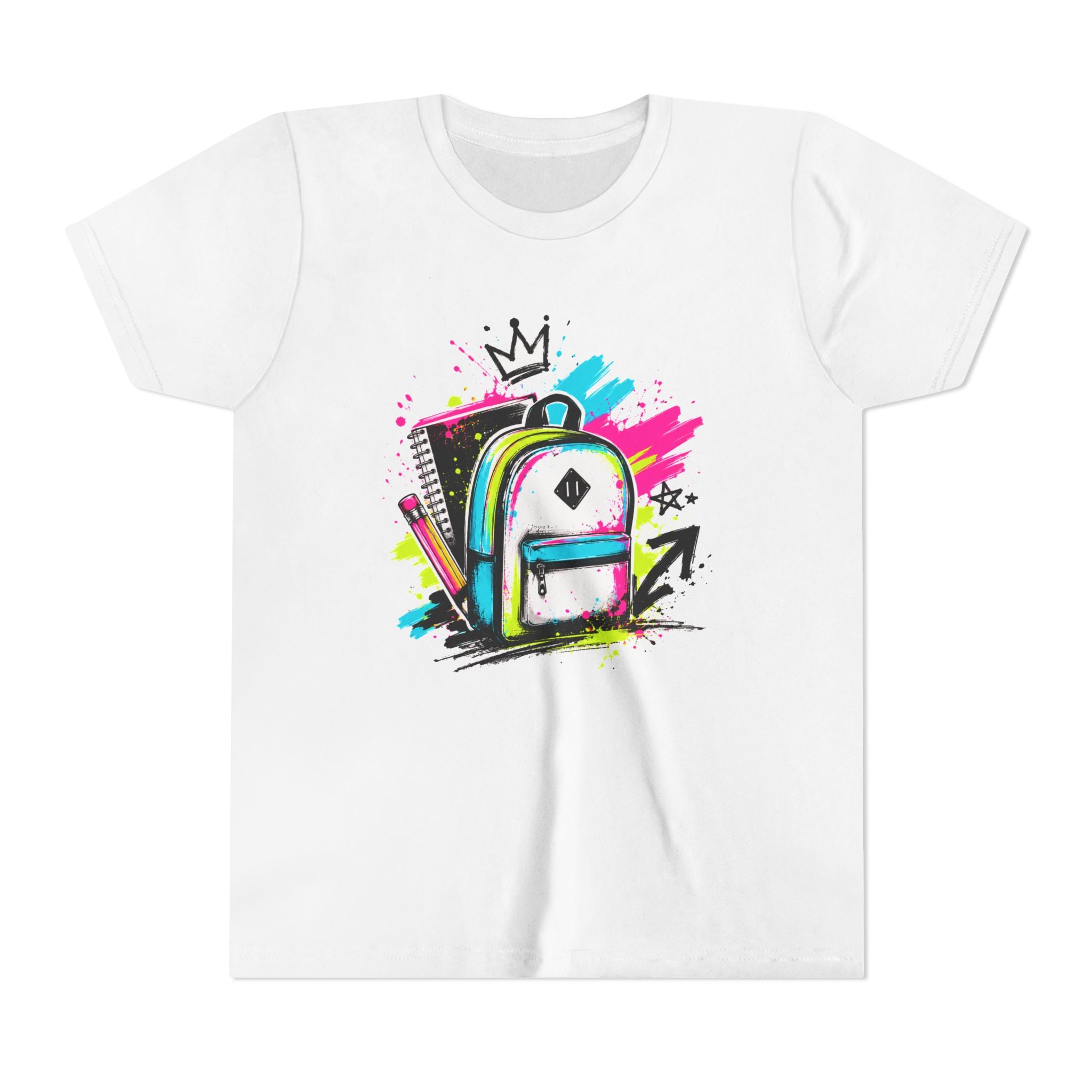 Back to School Kids T-Shirt | Graffiti Backpack Graphic Tee | First Day of School Shirt | Boys Girls Youth Tee