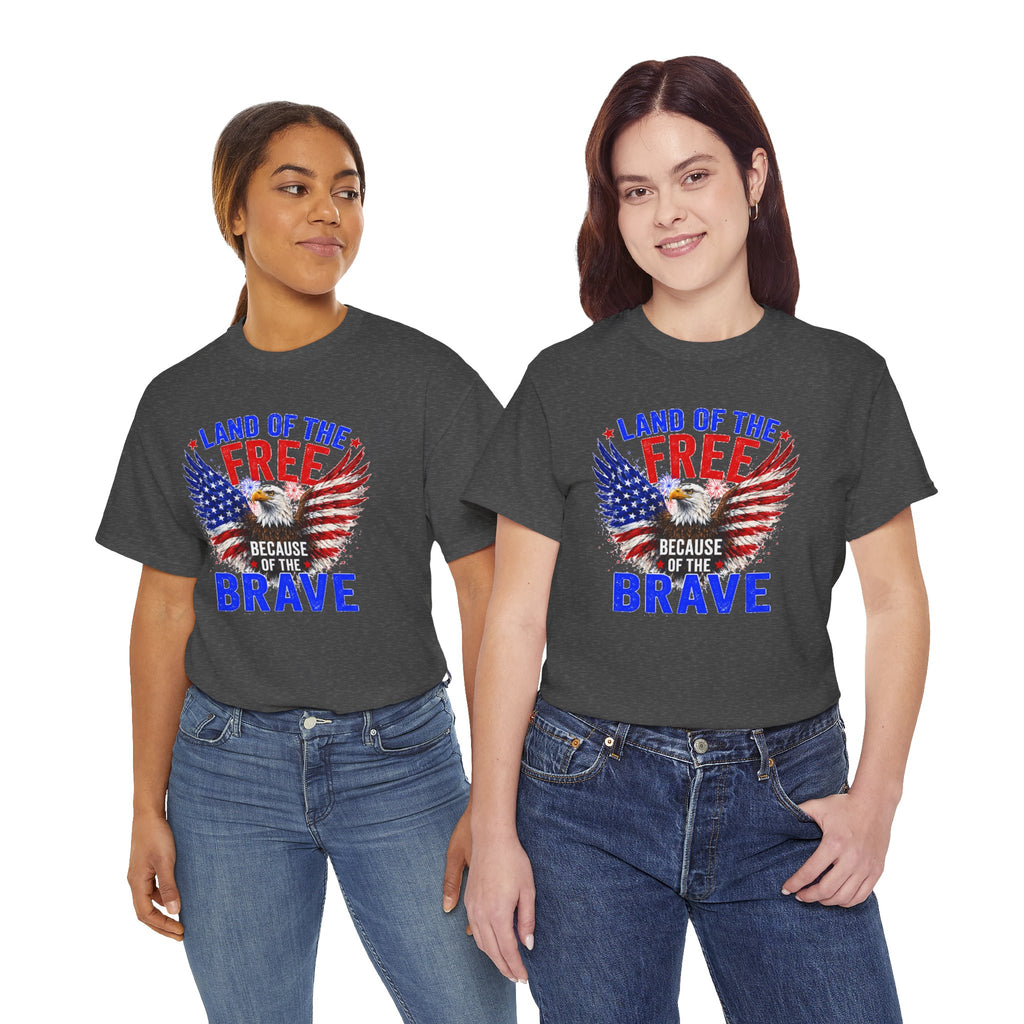 Land of the Free Because of the Brave Shirt, Patriotic Eagle T-Shirt, American Flag Tee, 4th of July Shirt, Veteran Gift, USA Pride Tee