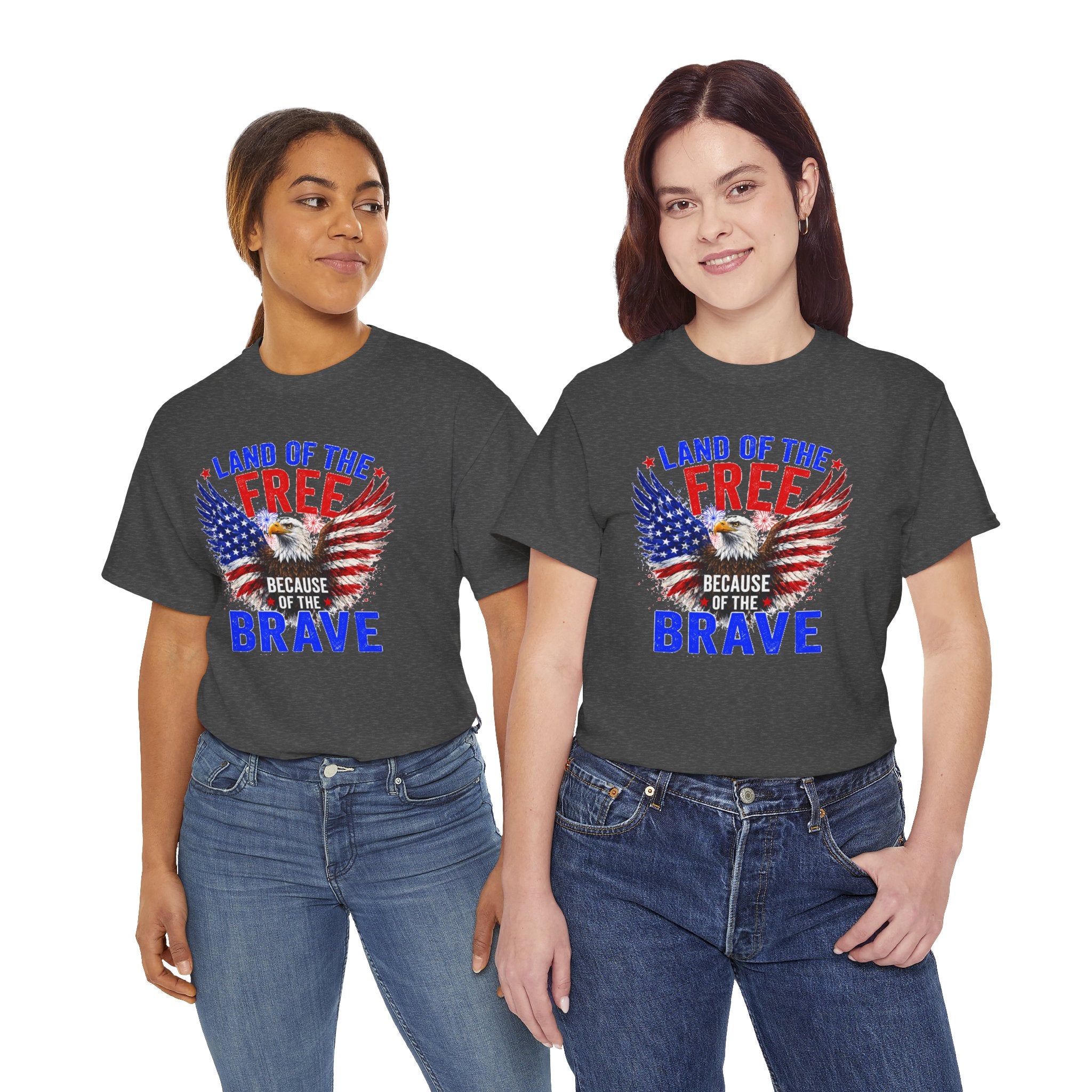 Land of the Free Because of the Brave Shirt, Patriotic Eagle T-Shirt, American Flag Tee, 4th of July Shirt, Veteran Gift, USA Pride Tee