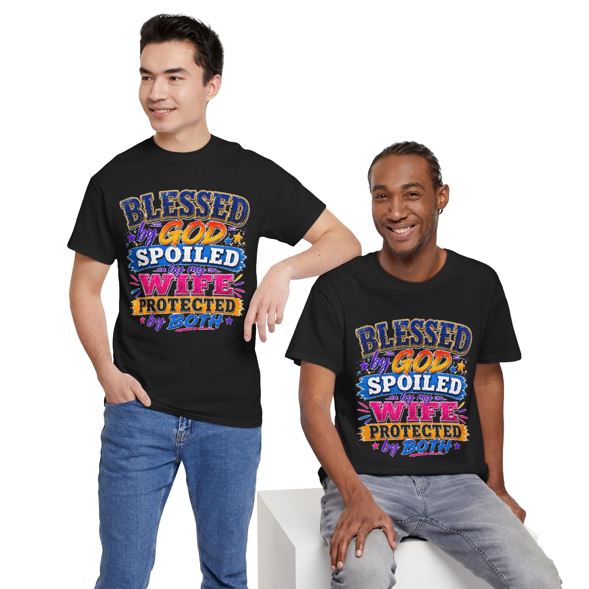 Blessed by God, Spoiled by My Wife – Men’s Graphic Tee