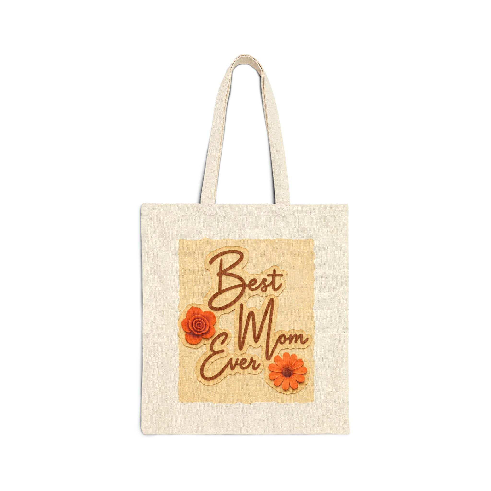 Best Mom Ever Tote Bag, Floral Canvas Bag, Cute Gift for Mom, Retro Style Reusable Bag, Mother’s Day Gift