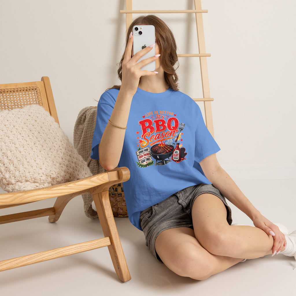 BBQ Season T-Shirt | Life Is Better It's BBQ Season Tee | Funny Grill Shirt | Summer Cookout Shirt | Barbecue Lover Gift | Backyard BBQ Tee
