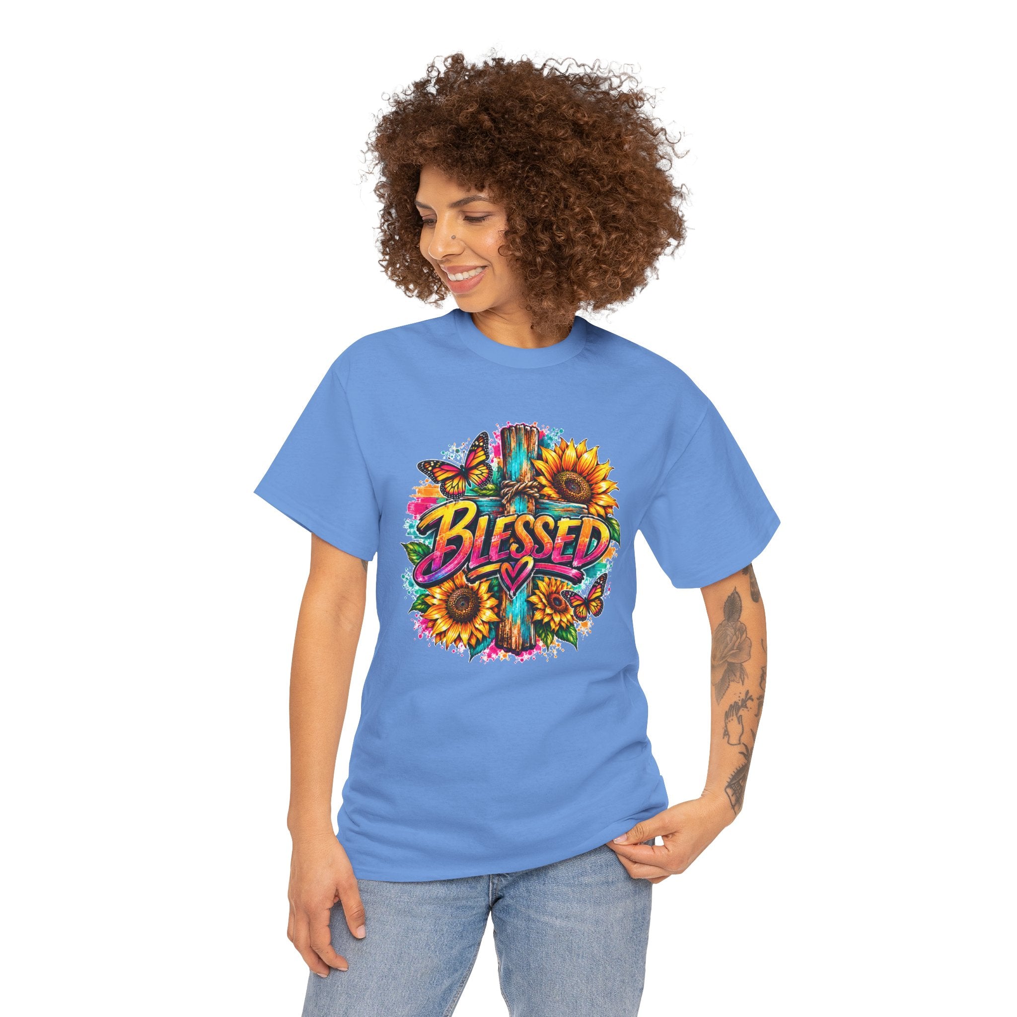 Blessed Christian T-Shirt, Faith Hope Love Tee, Jesus Cross Shirt, Religious Graphic Tee, Christian Gift, Unisex Shirt