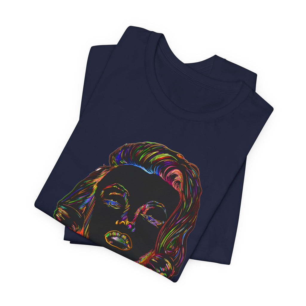 Neon Pop Art Portrait T-Shirt – Retro Rainbow Graphic Tee