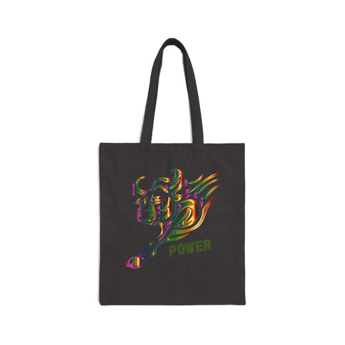 Bull Power Tote Bag - Colorful Charging Bull Canvas Tote