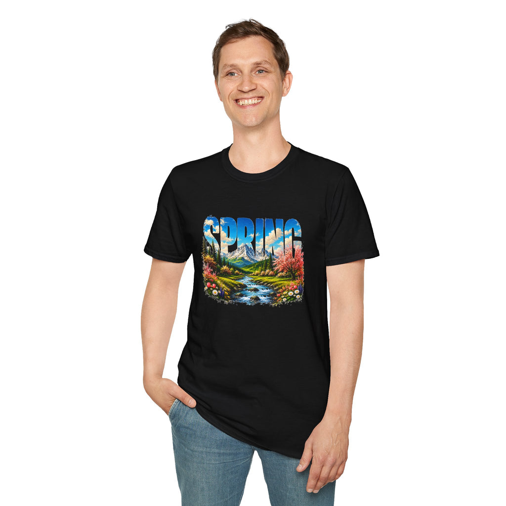 Spring Mountain T Shirt Scenic Landscape Tee