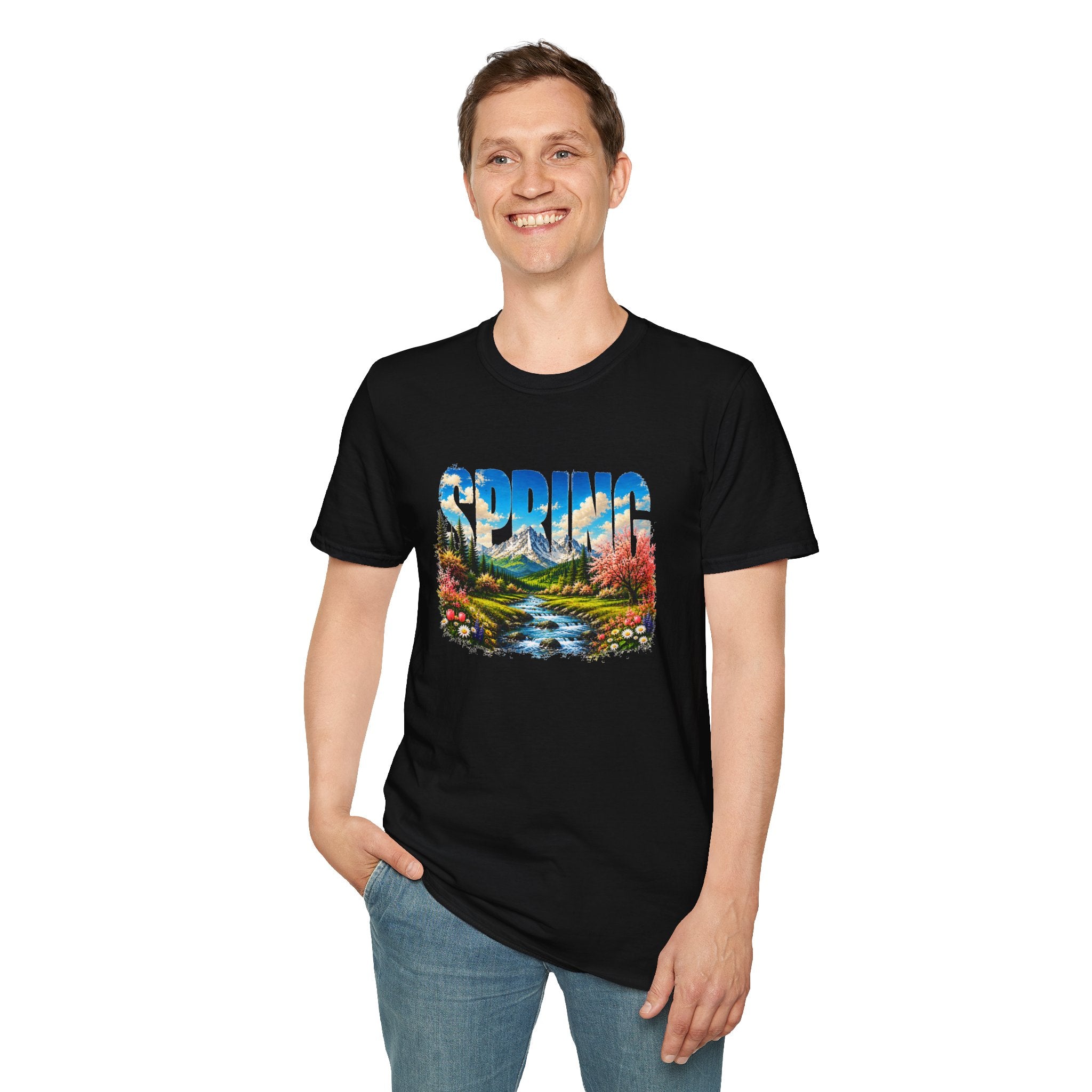 Spring Mountain T Shirt Scenic Landscape Tee