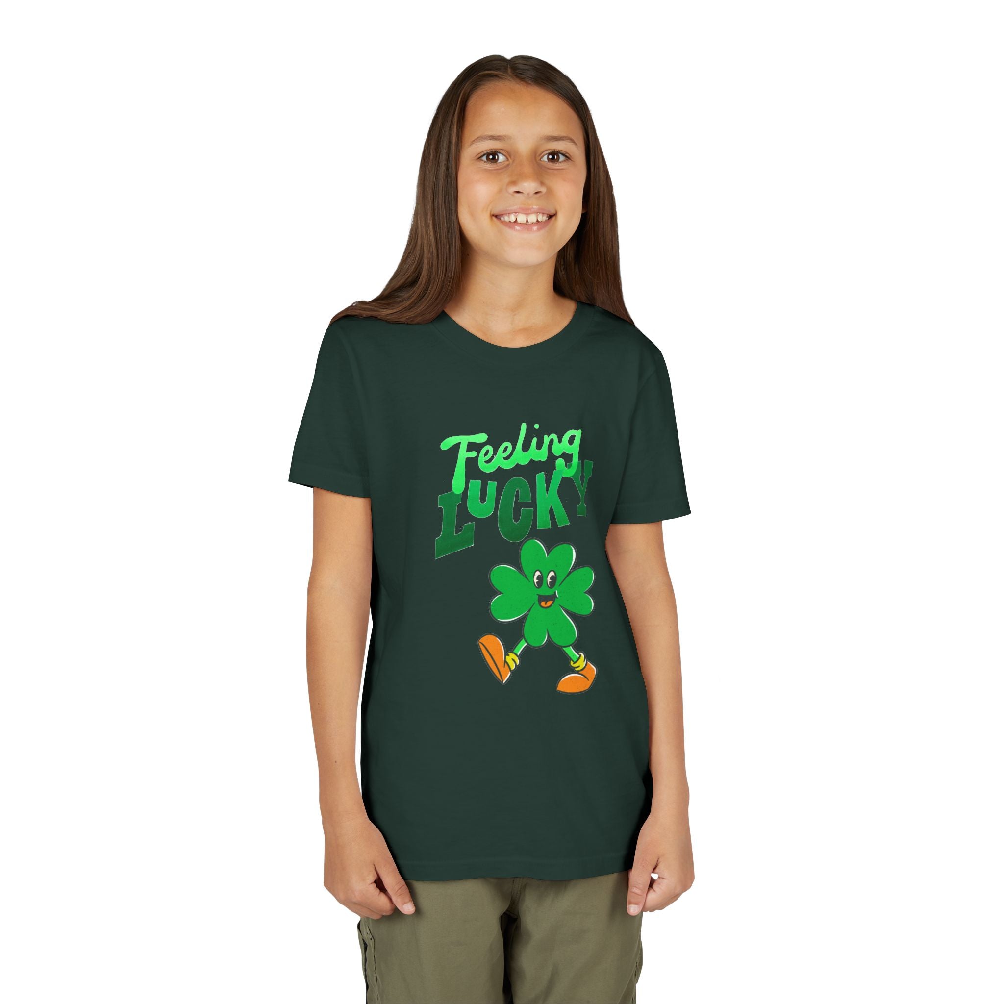 Feeling Lucky Youth Tee – Kids St. Patrick’s Day Shamrock Shirt