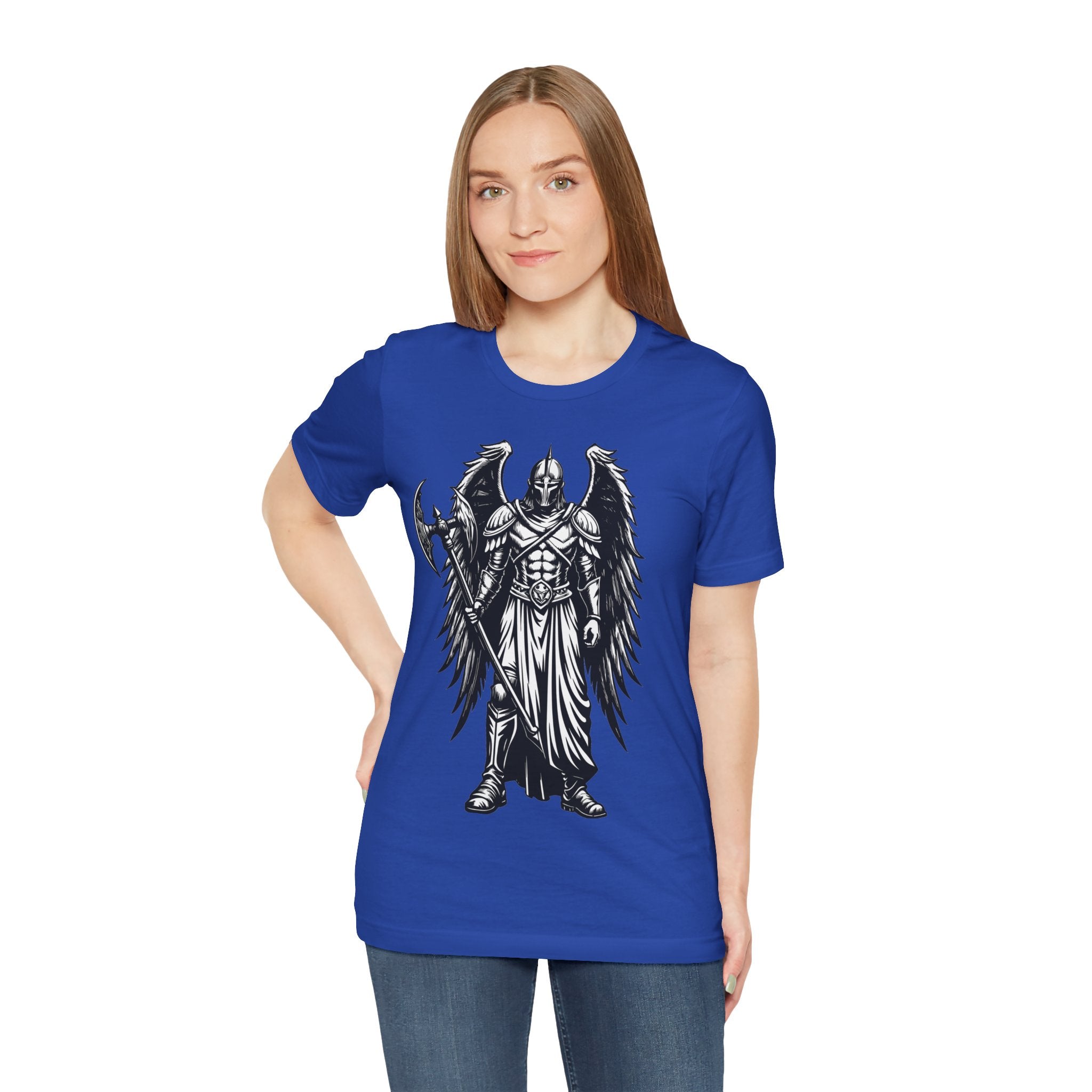 Angel of War Graphic Tee — Winged Knight Armor T-Shirt