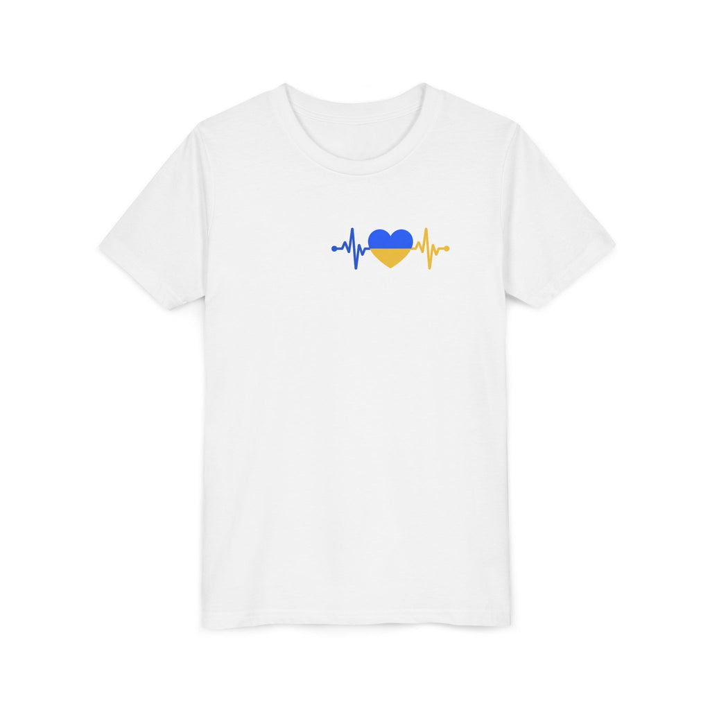 Youth Tee — Love Ukraine Heartbeat Kids Shirt