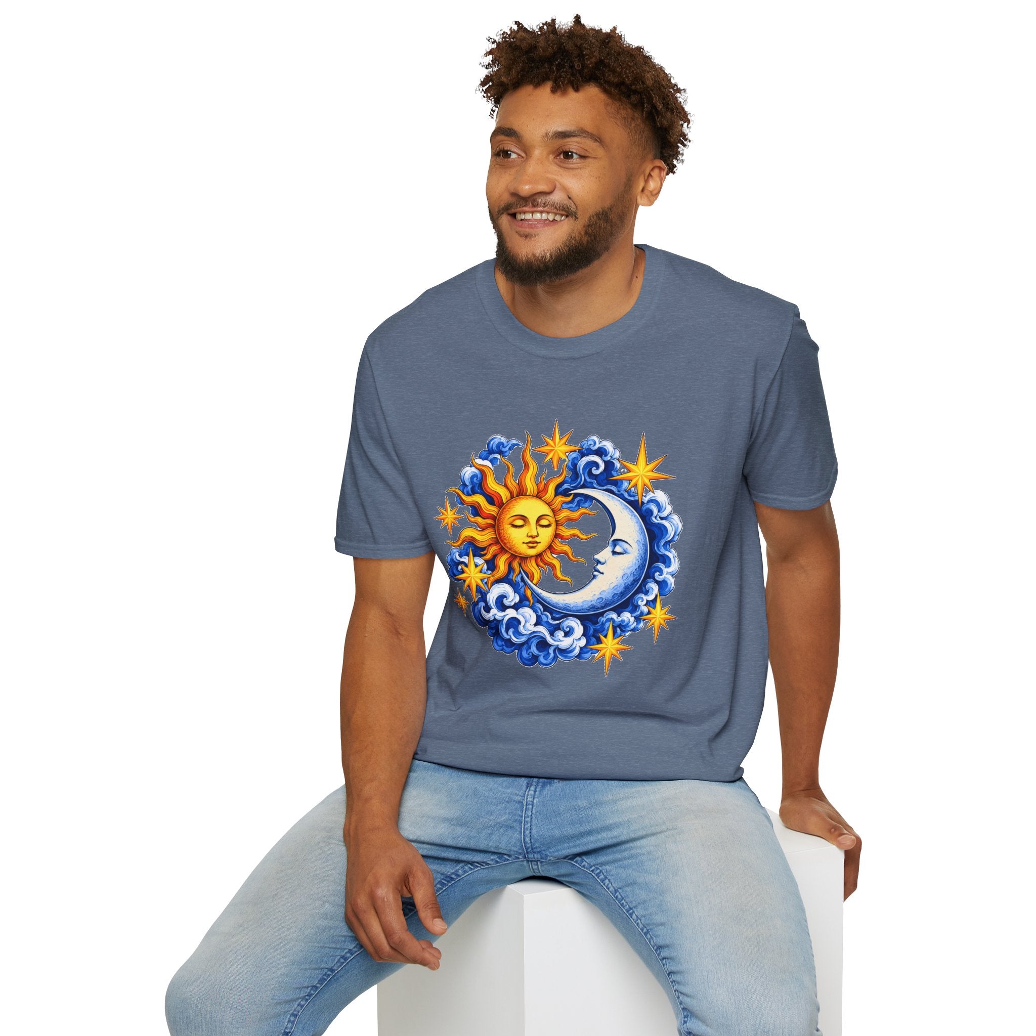Sun and Moon Graphic T-Shirt — Celestial Boho Solar Lunar Tee