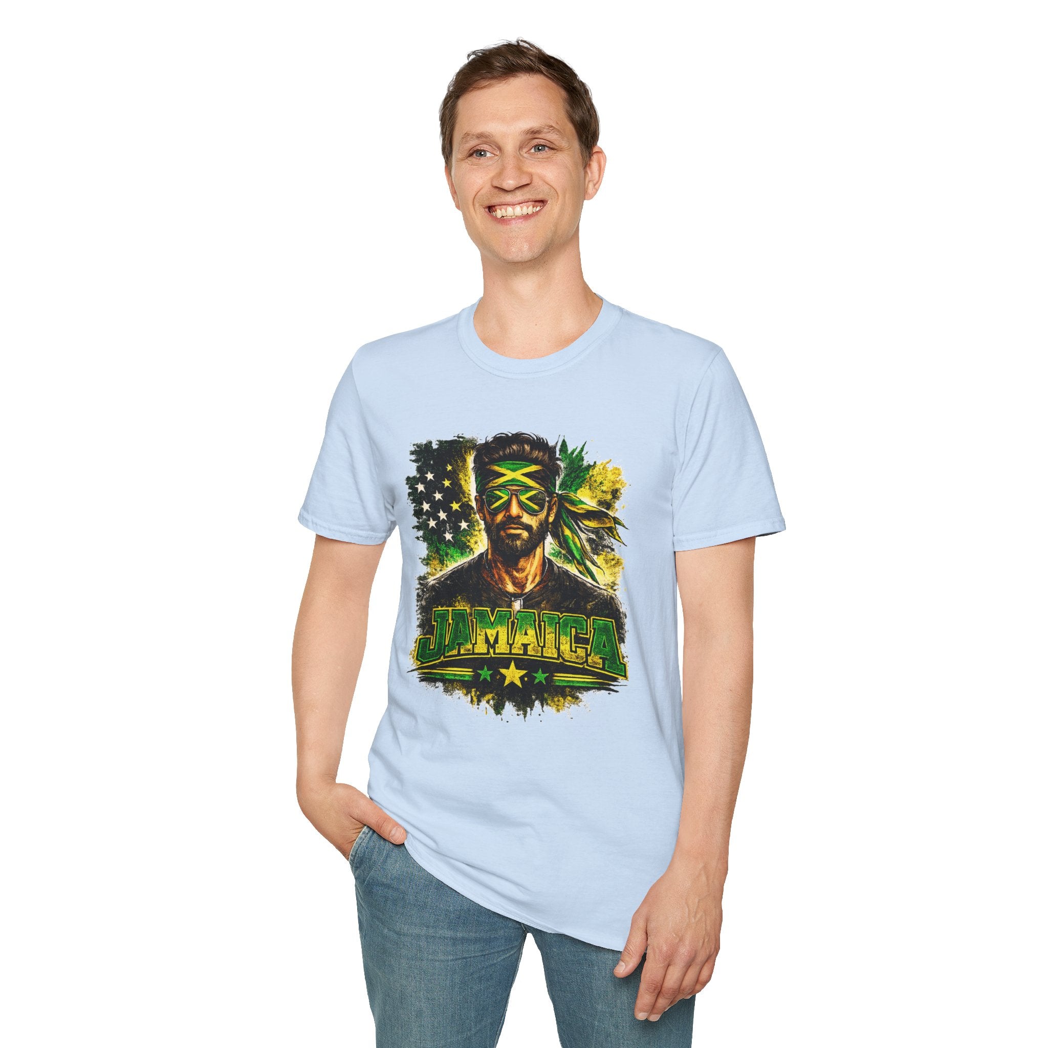 Jamaican Flag Portrait T-Shirt — Reggae Vibe Graphic Tee