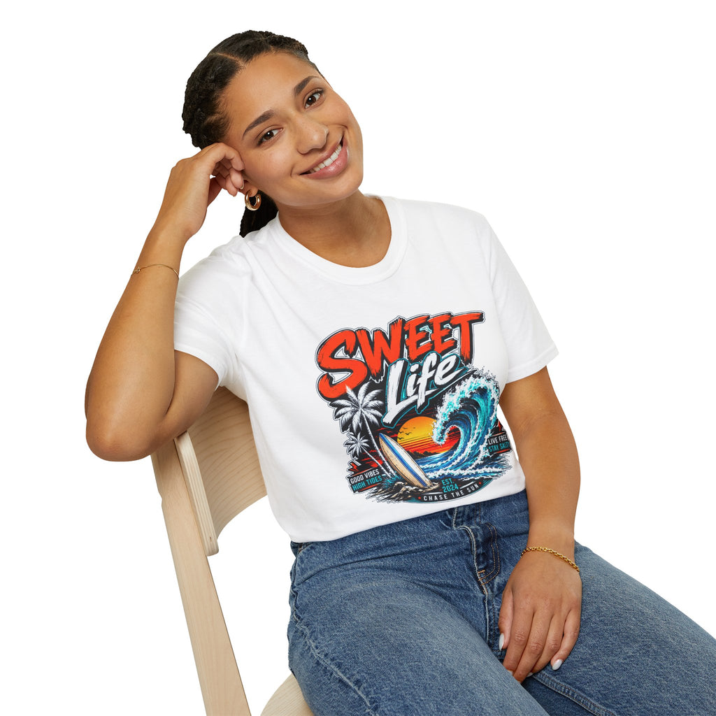 Vintage Beach T-Shirt, Sweet Life Surf Tee, Coastal Summer Graphic Shirt