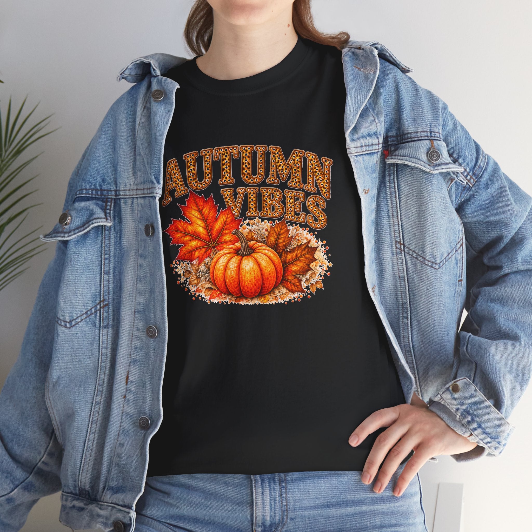 Autumn Vibes Pumpkin T-Shirt, Fall Leaves Graphic Tee, Cozy Fall Shirt, Thanksgiving Season Top