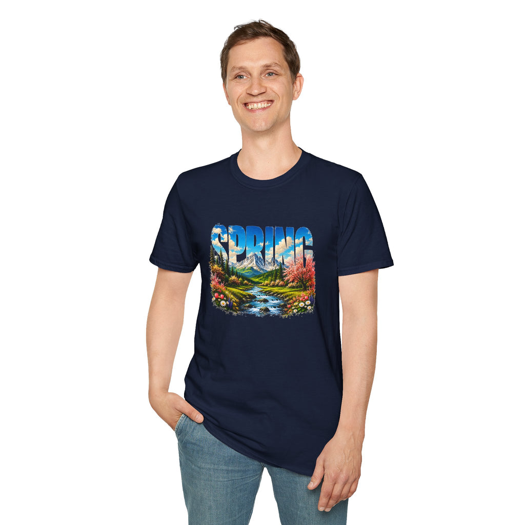 Spring Mountain T Shirt Scenic Landscape Tee