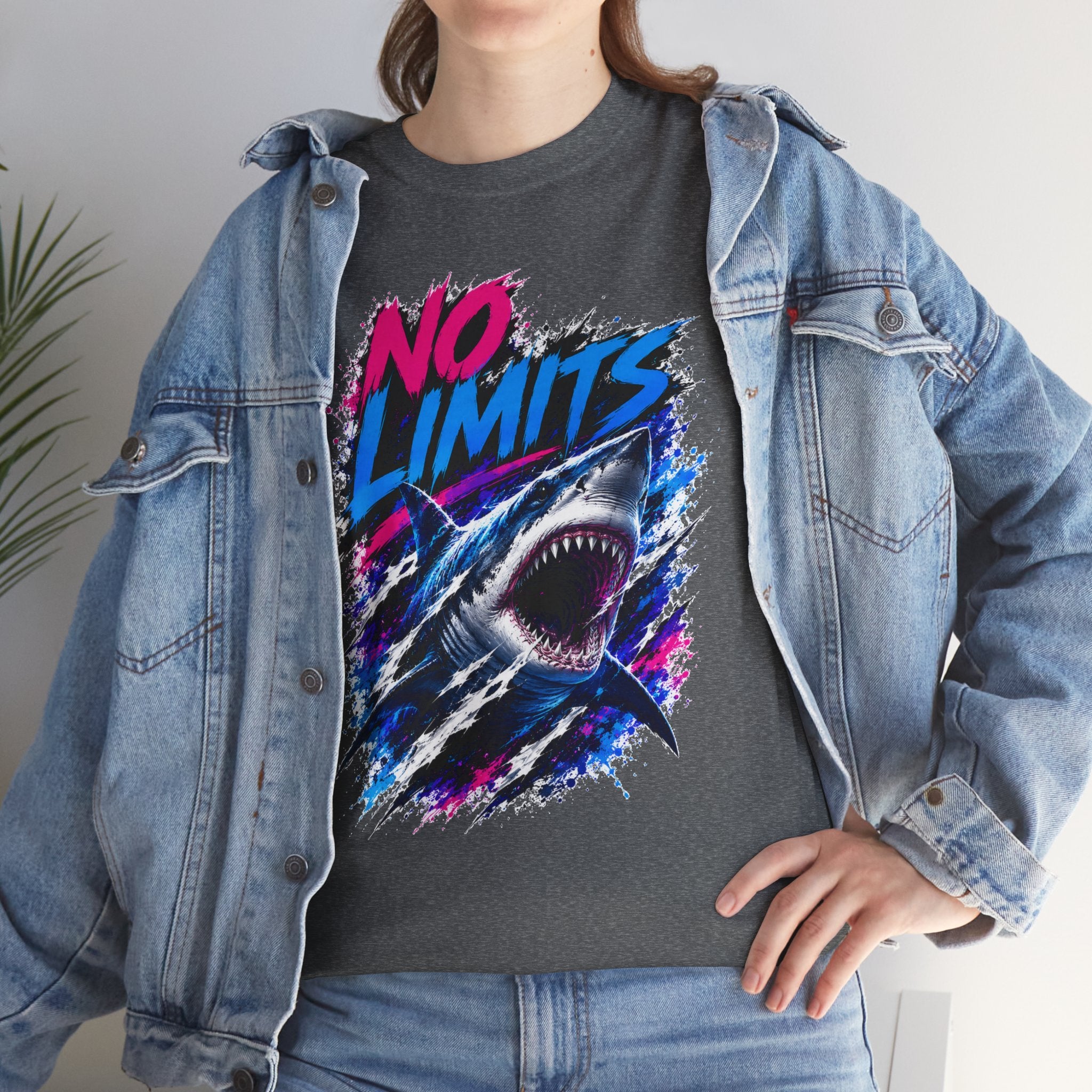 No Limits Shark T-Shirt | Great White Shark Graphic Tee | Unisex Streetwear Shirt | Ocean Lover Gift | Bold Shark Art Tee