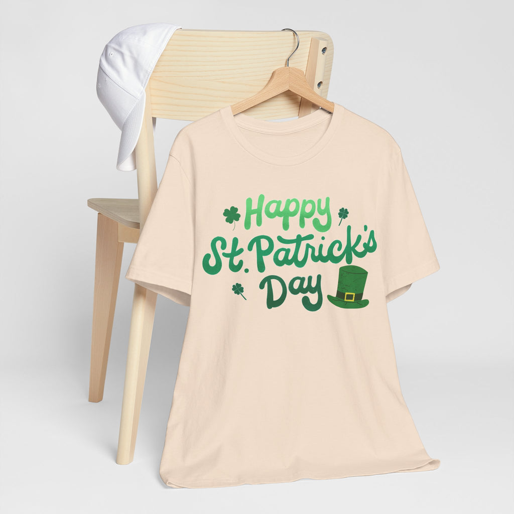 Happy St. Patrick's Day T-Shirt – Green Shamrock & Leprechaun Hat Tee