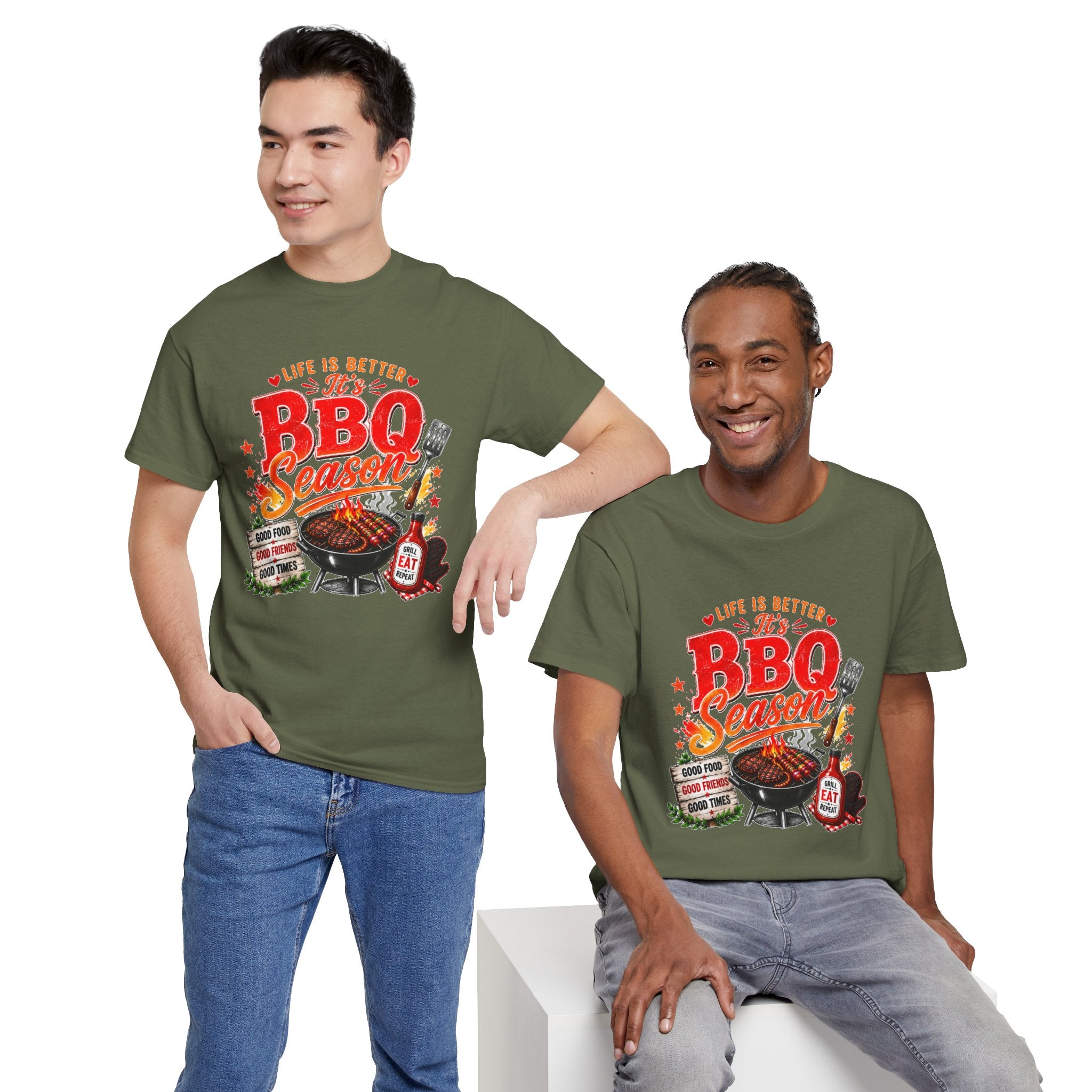 BBQ Season T-Shirt | Life Is Better It's BBQ Season Tee | Funny Grill Shirt | Summer Cookout Shirt | Barbecue Lover Gift | Backyard BBQ Tee