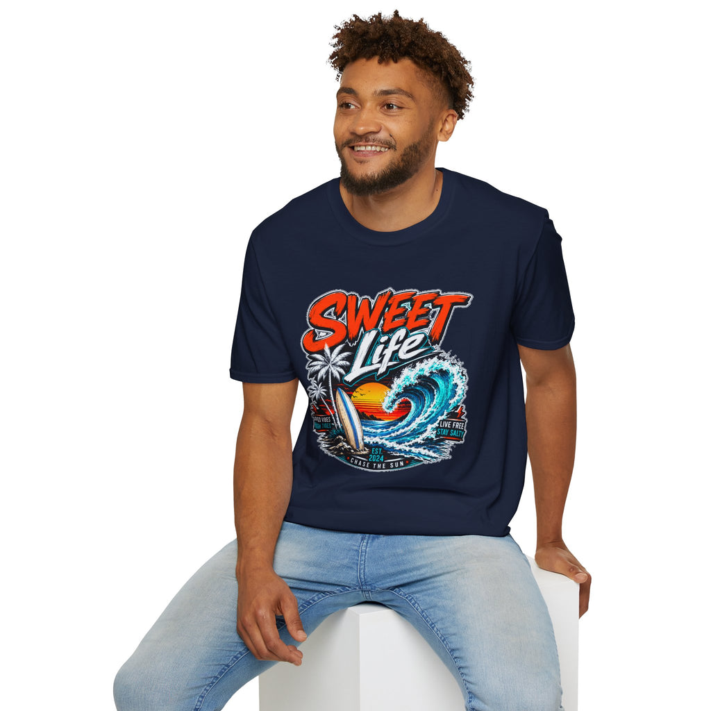 Vintage Beach T-Shirt, Sweet Life Surf Tee, Coastal Summer Graphic Shirt
