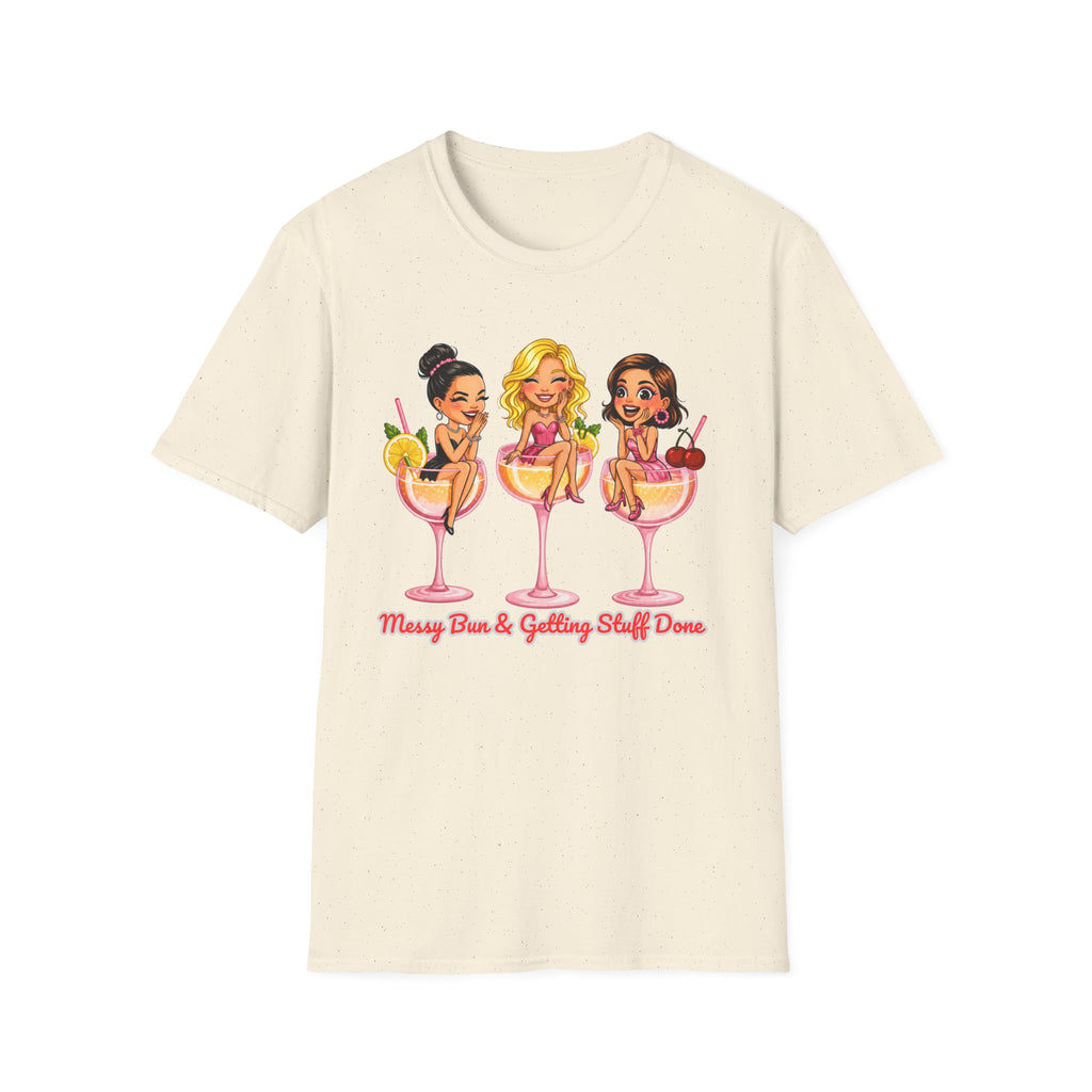 Messy Bun Getting Stuff Done Shirt Funny Mom Life Tee Cute Girls Cocktail Graphic T Shirt