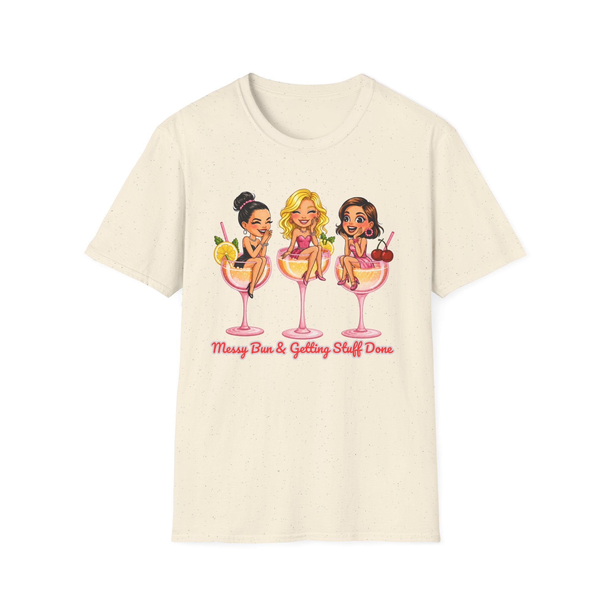 Messy Bun Getting Stuff Done Shirt Funny Mom Life Tee Cute Girls Cocktail Graphic T Shirt