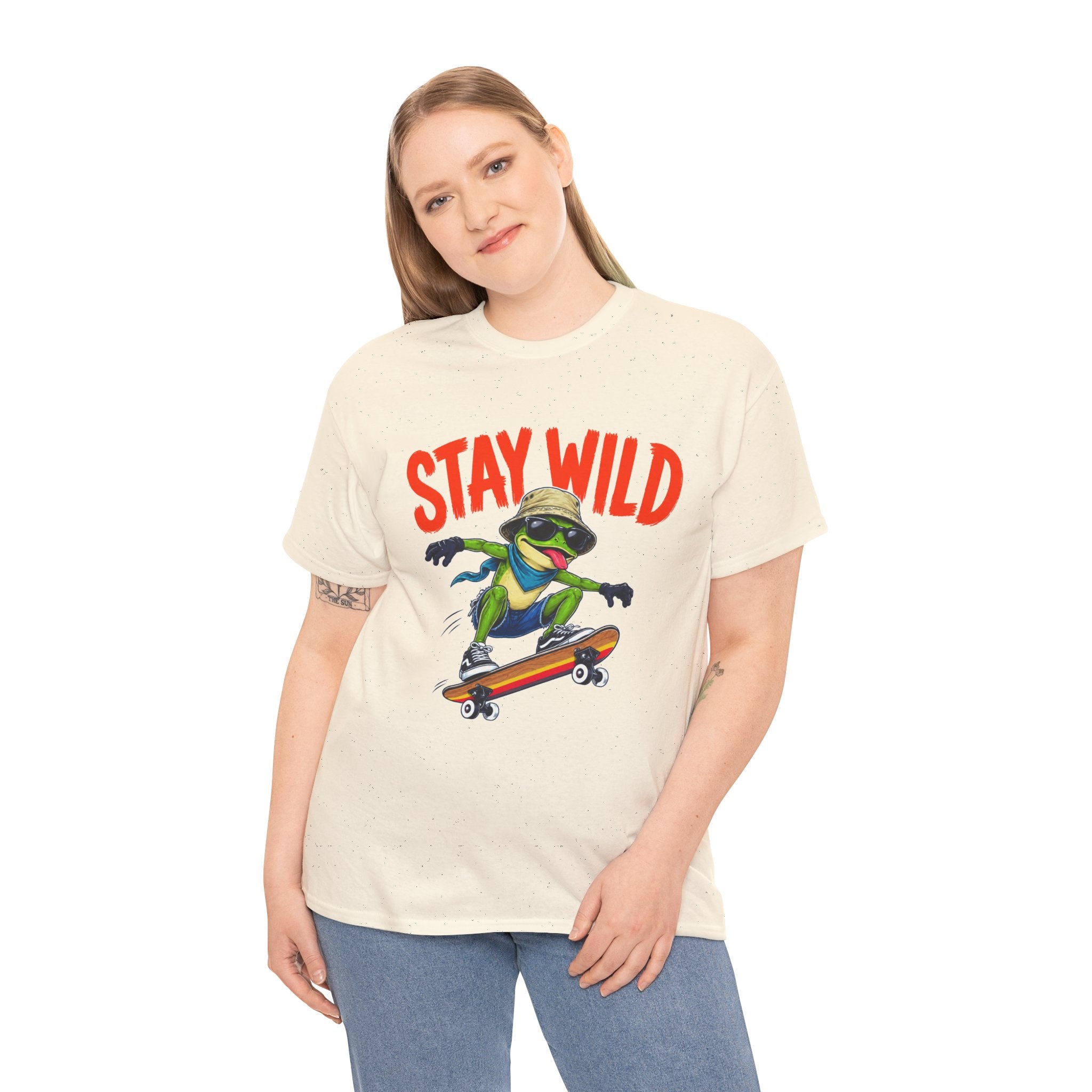 Stay Wild Frog Skateboard Shirt, Funny Frog T-Shirt, Skater Graphic Tee, Retro Frog Shirt, Cool Unisex Streetwear Tee