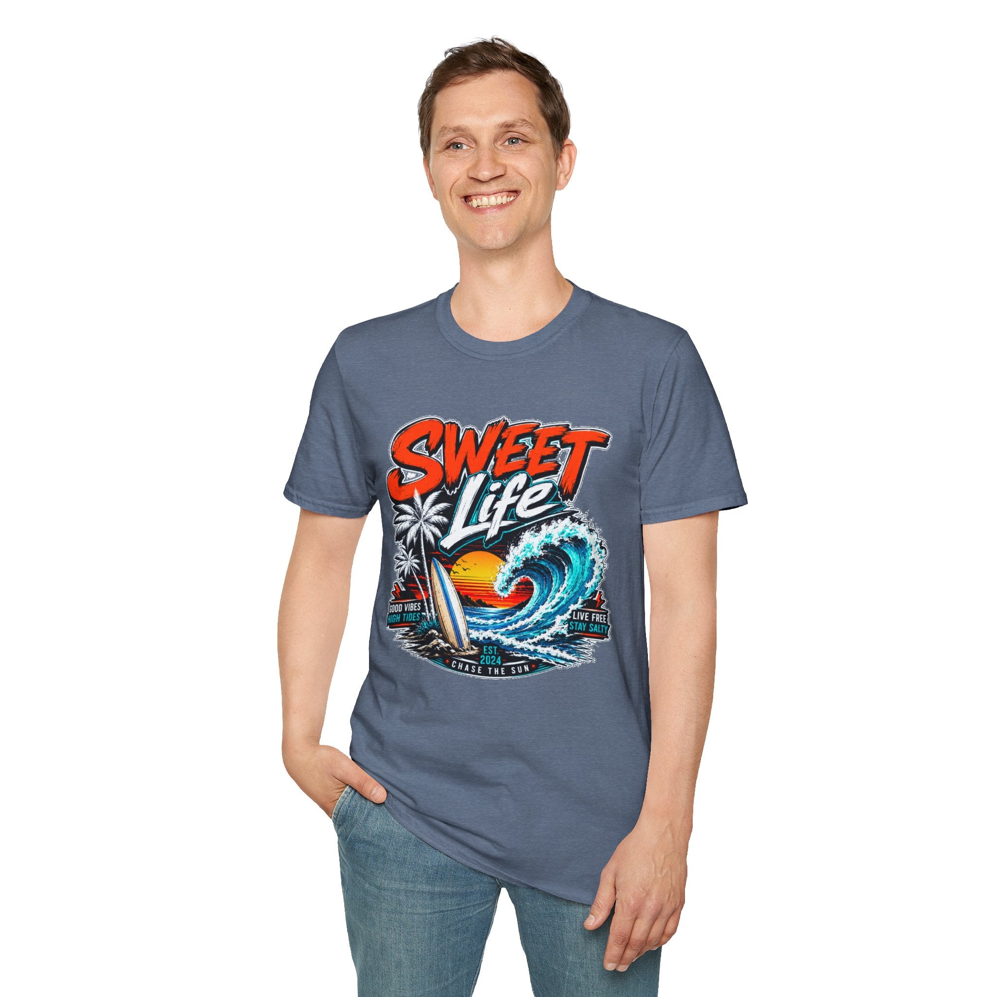 Vintage Beach T-Shirt, Sweet Life Surf Tee, Coastal Summer Graphic Shirt
