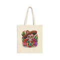 Tote Bag — Colorful Mexican Sugar Skull (Dia de los Muertos) Cotton Canvas Tote