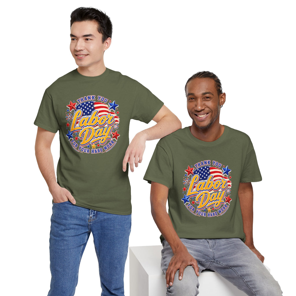 Labor Day T-Shirt — "Thank You Labor Day For Your Hard Work" Patriotic Holiday Tee